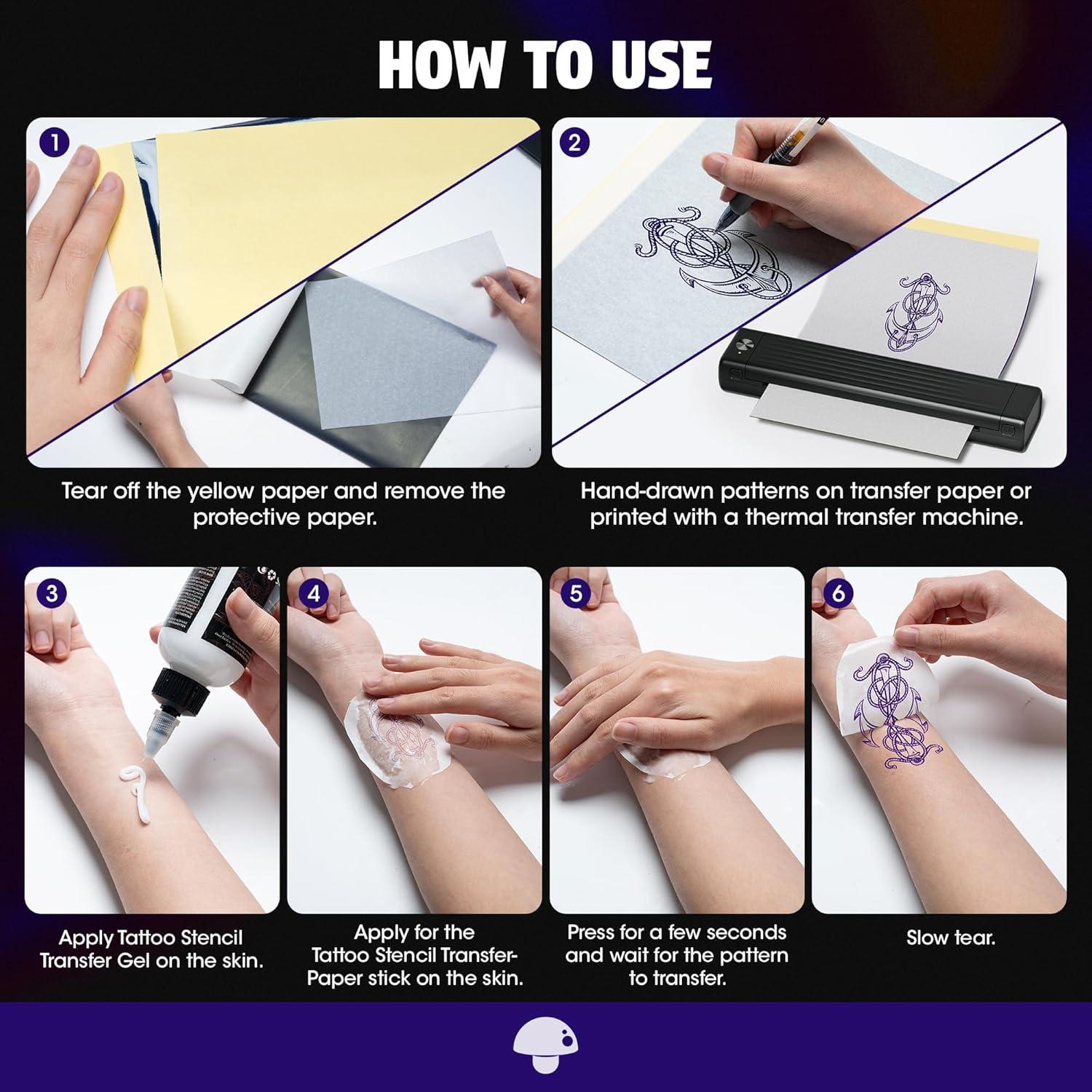 Papel de Transferencia de Tatuaje Phomemo 100 Hojas 216x279mm