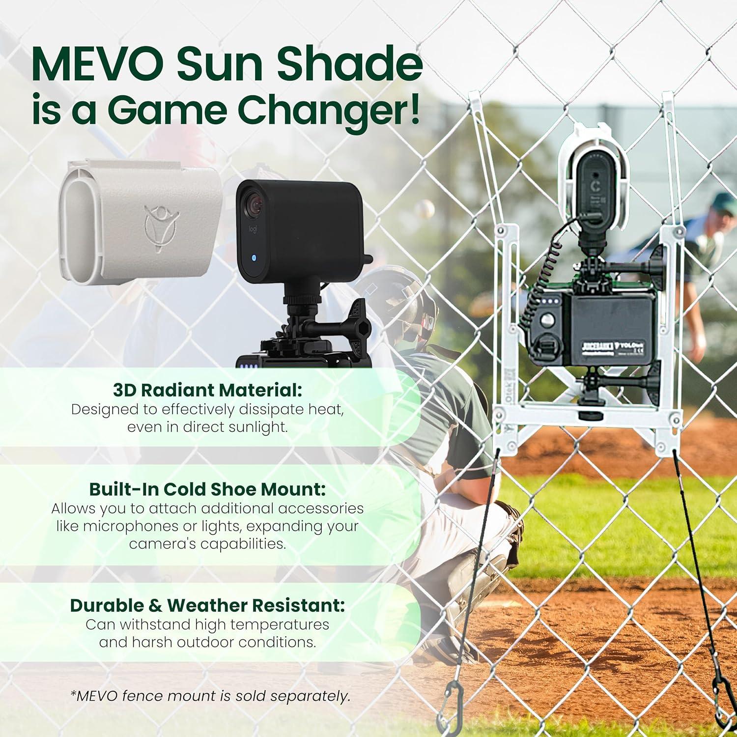 YOLOtek Veteran Owned - Sun Shade for MEVO Start & Logitech Camera - 3D Radiant Design Blocks Sun & Prevents External Overheating for Outdoor Filming