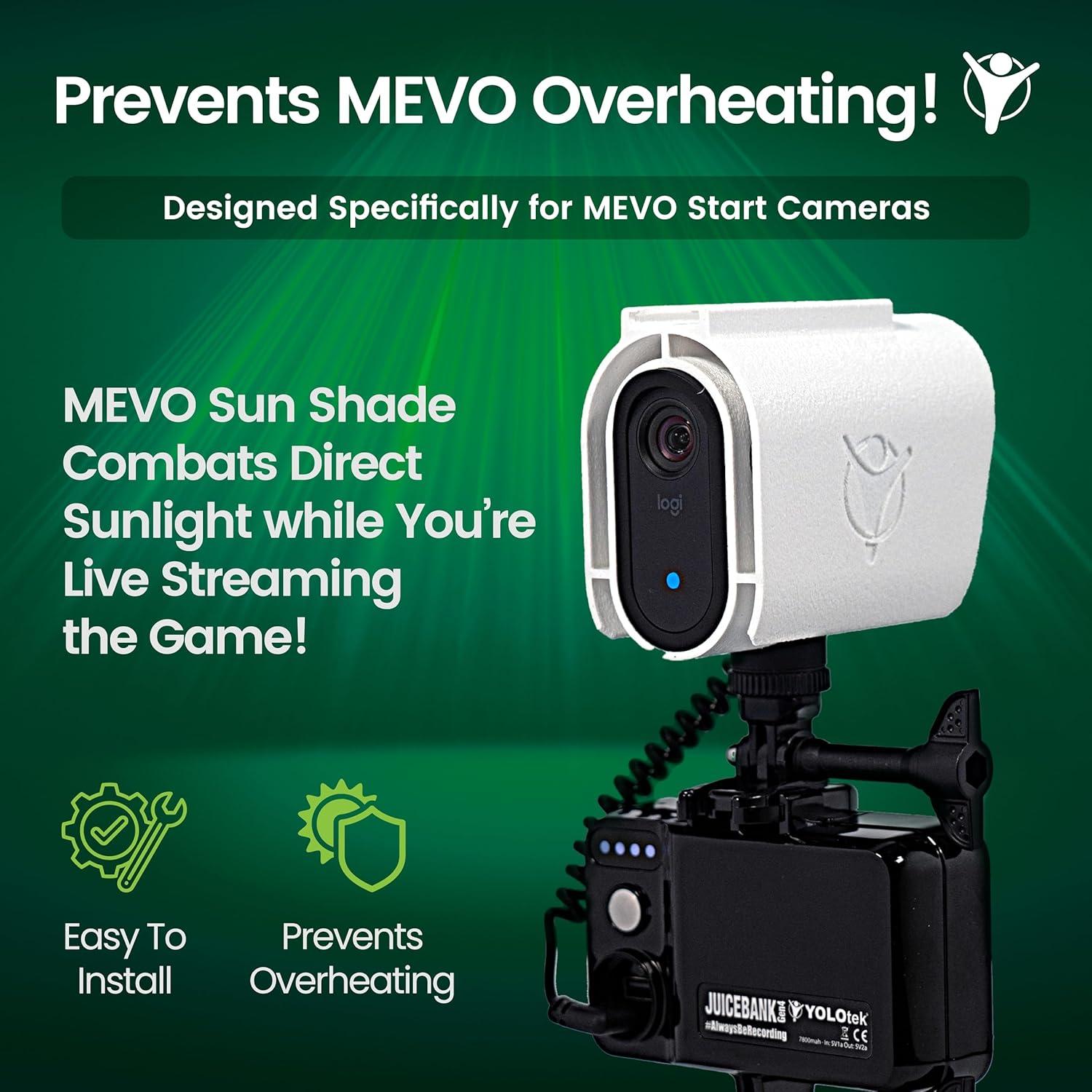 YOLOtek Veteran Owned - Sun Shade for MEVO Start & Logitech Camera - 3D Radiant Design Blocks Sun & Prevents External Overheating for Outdoor Filming