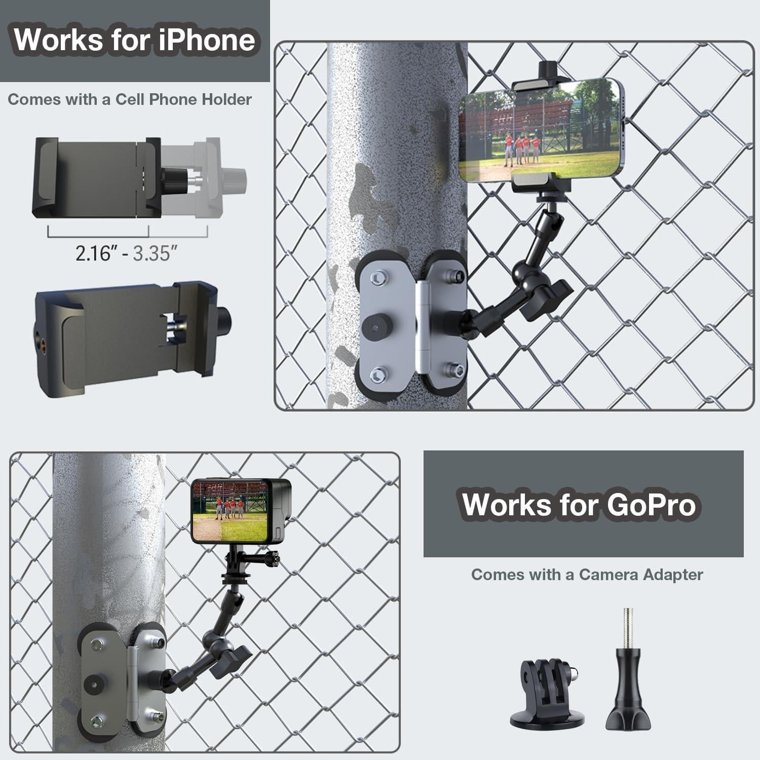 Soporte Magnético MOHOSOKO para Poste - Compatible con Mevo, GoPro, iPhone