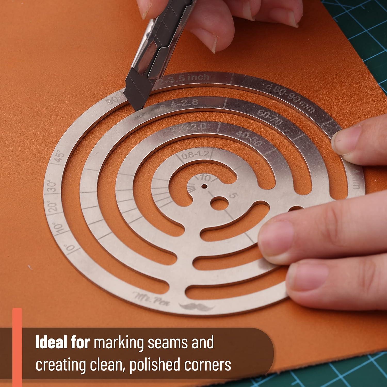 Regla Francesa de Acero Inoxidable Mr. Pen 8.9 cm con Plantillas