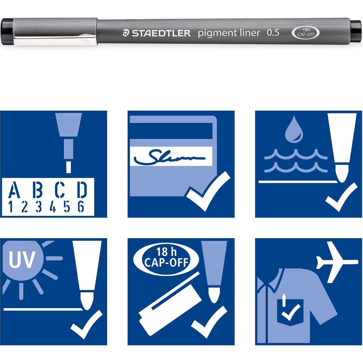 Bolígrafos Fineliner STAEDTLER 0.05mm Negro - Caja de 5