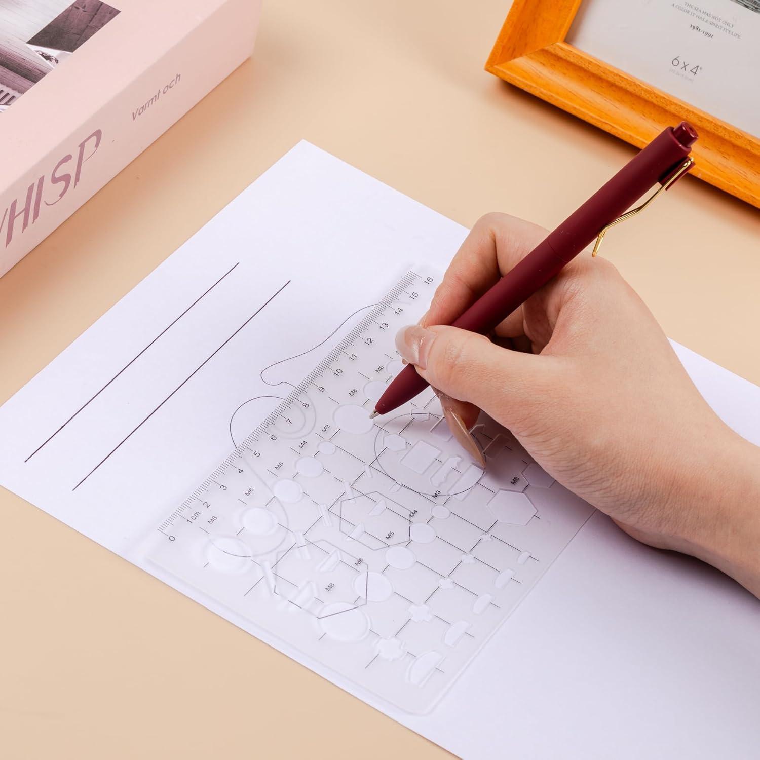 Plantilla de Dibujo Geométrico Mr. Pen - Plástico Transparente