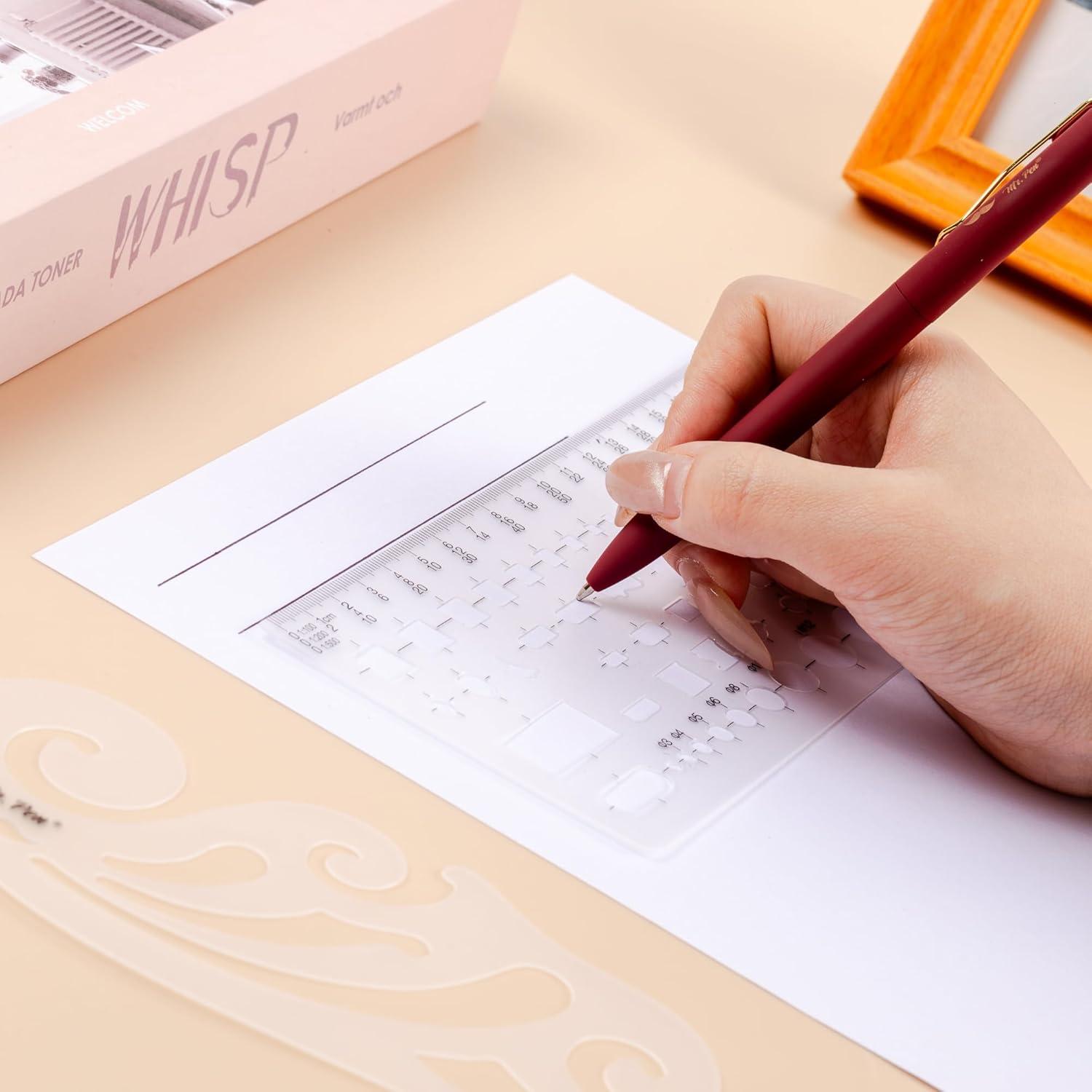 Plantillas de Dibujo Geométrico Mr. Pen 2 Piezas Plástico