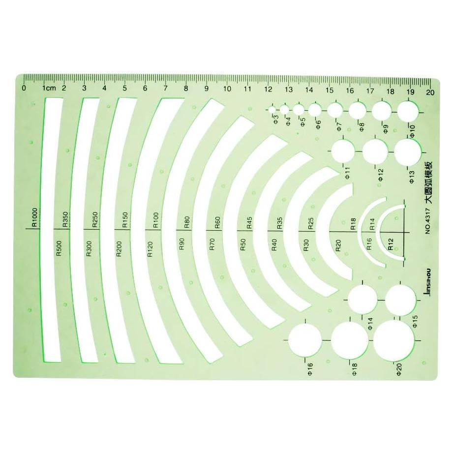 Plantilla Geométrica Utoolmart de Dibujo Arco Circular 25.4x20.3cm
