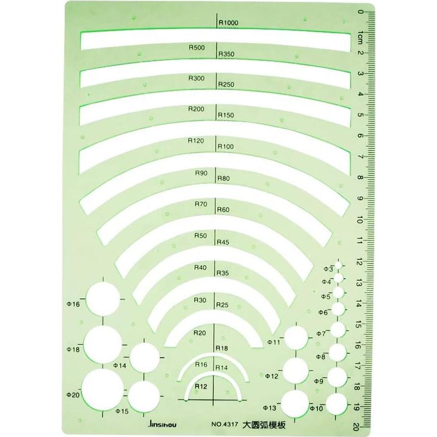 Plantilla Geométrica Utoolmart de Dibujo Arco Circular 25.4x20.3cm