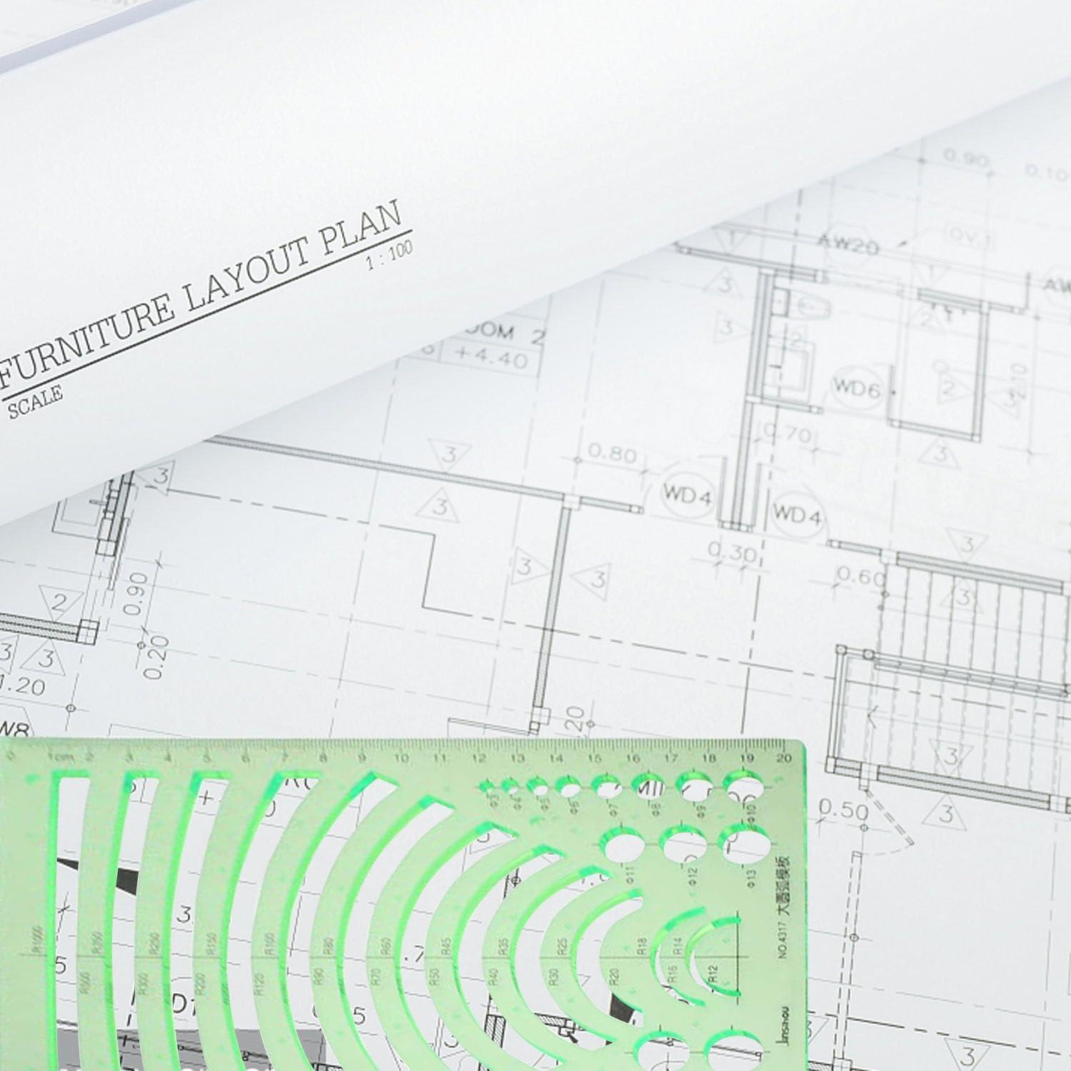 Plantilla Geométrica Utoolmart de Dibujo Arco Circular 25.4x20.3cm