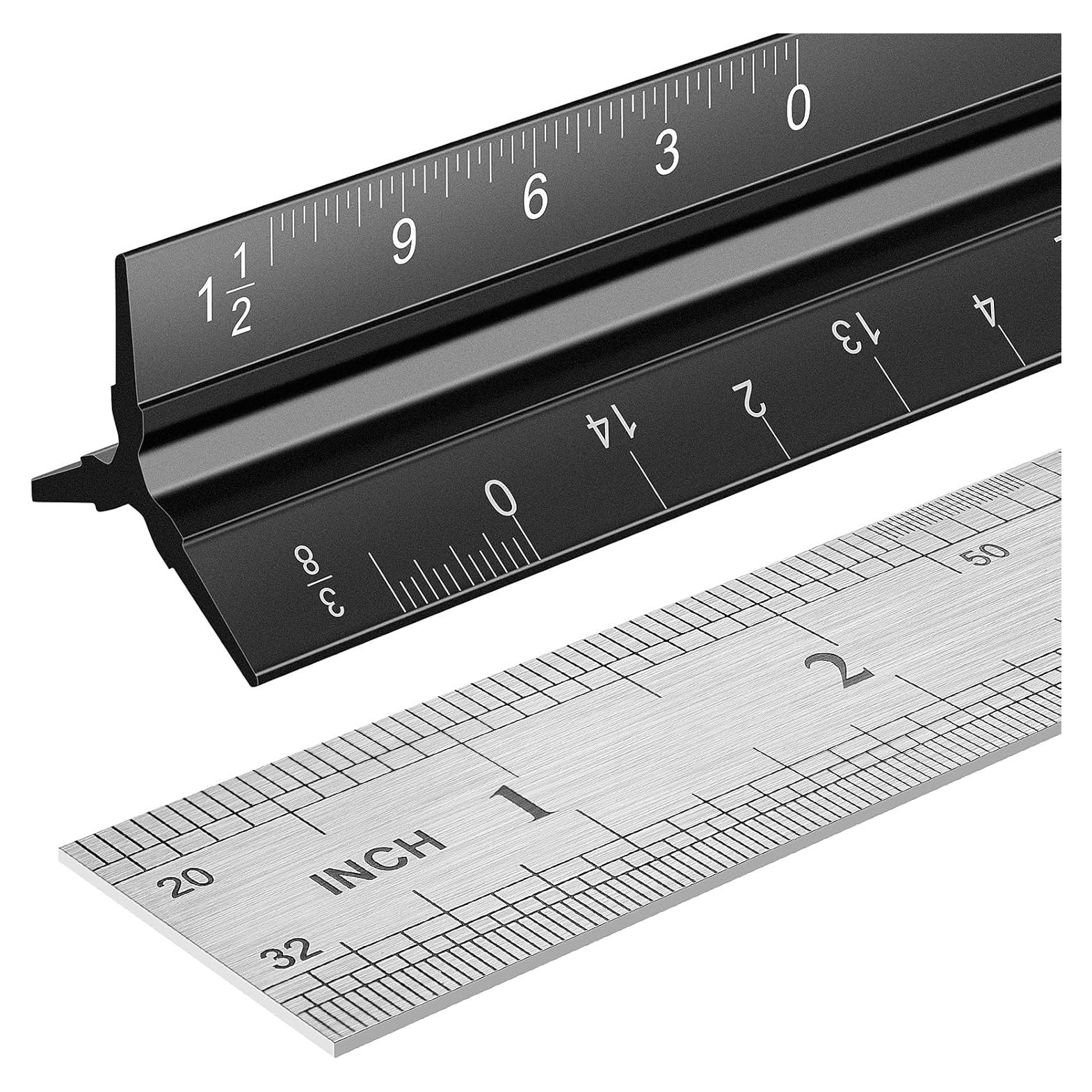 Juego de Reglas de Escala Arquitectónica Jotyua 30.48 cm Aluminio