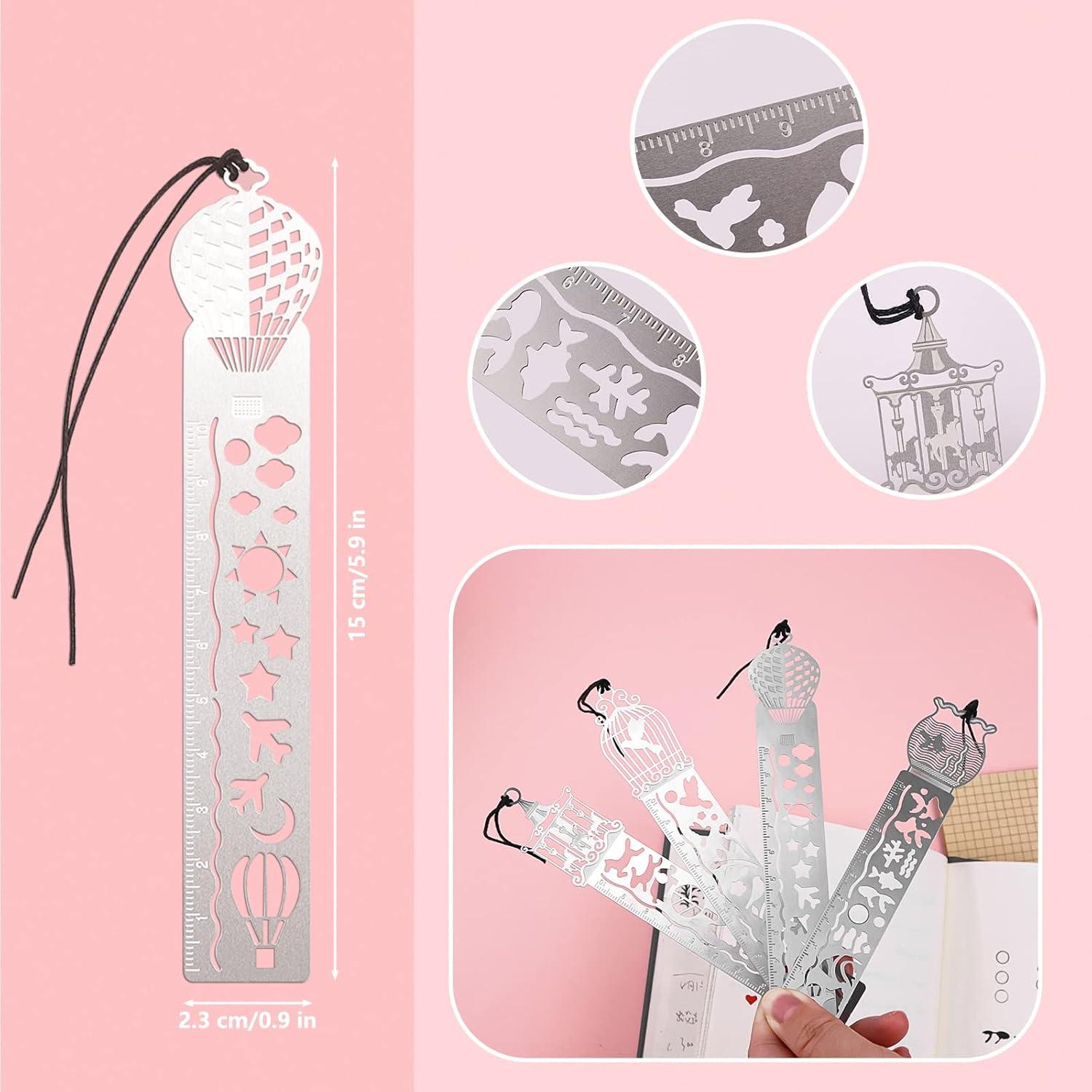 4 Piezas Marcador de Plantilla de Acero Inoxidable Ruksifg 14x2.5cm