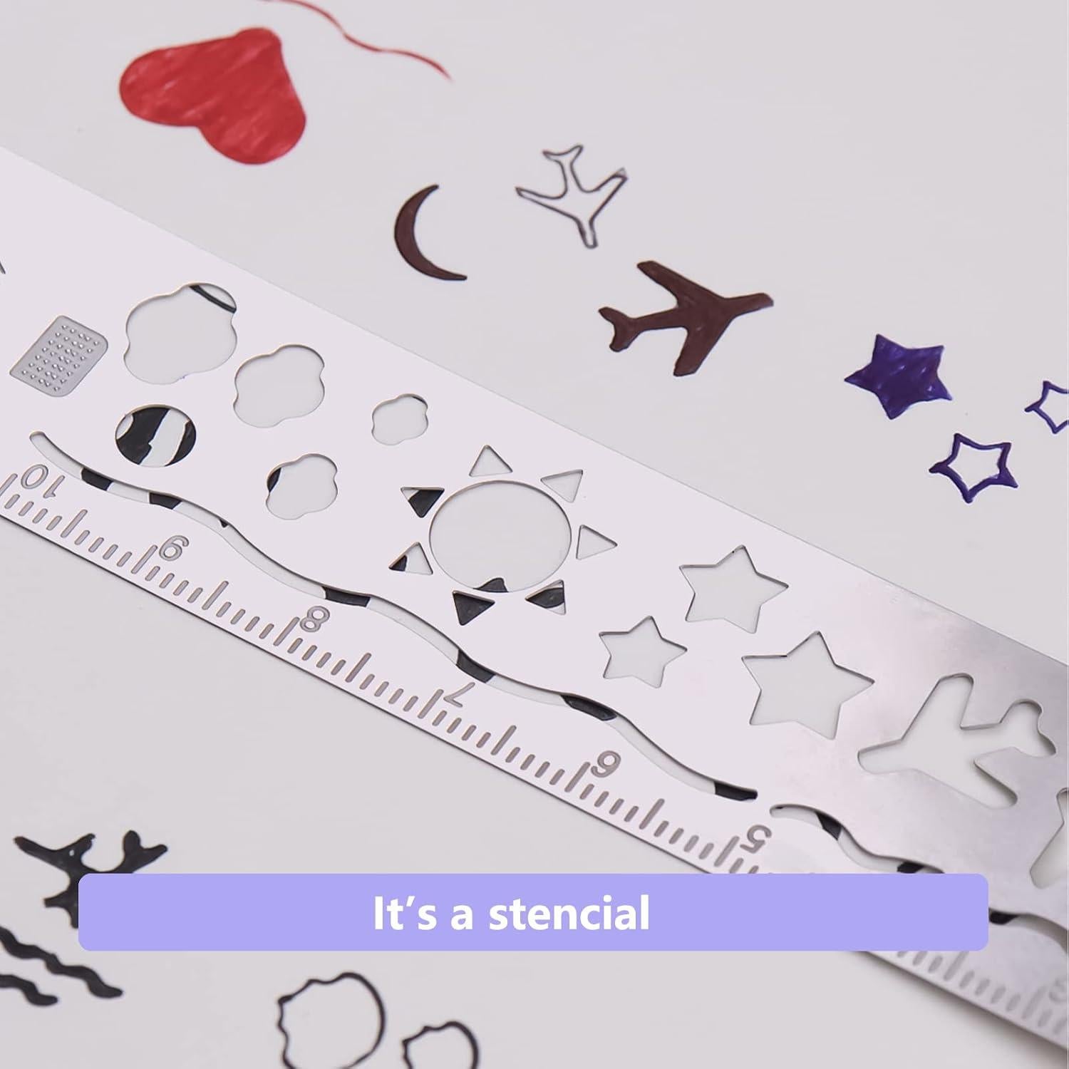 4 Piezas Marcador de Plantilla de Acero Inoxidable Ruksifg 14x2.5cm