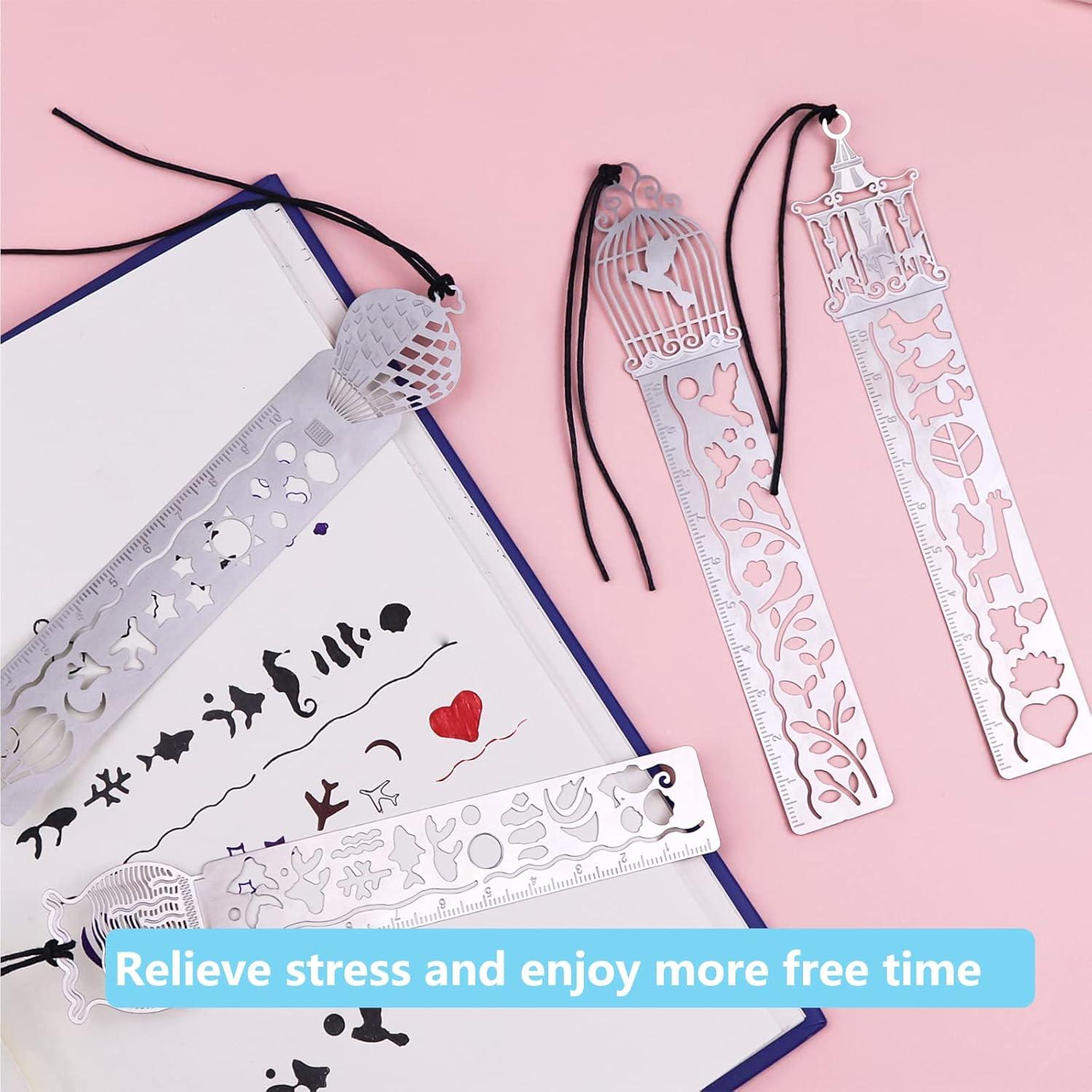 4 Piezas Marcador de Plantilla de Acero Inoxidable Ruksifg 14x2.5cm