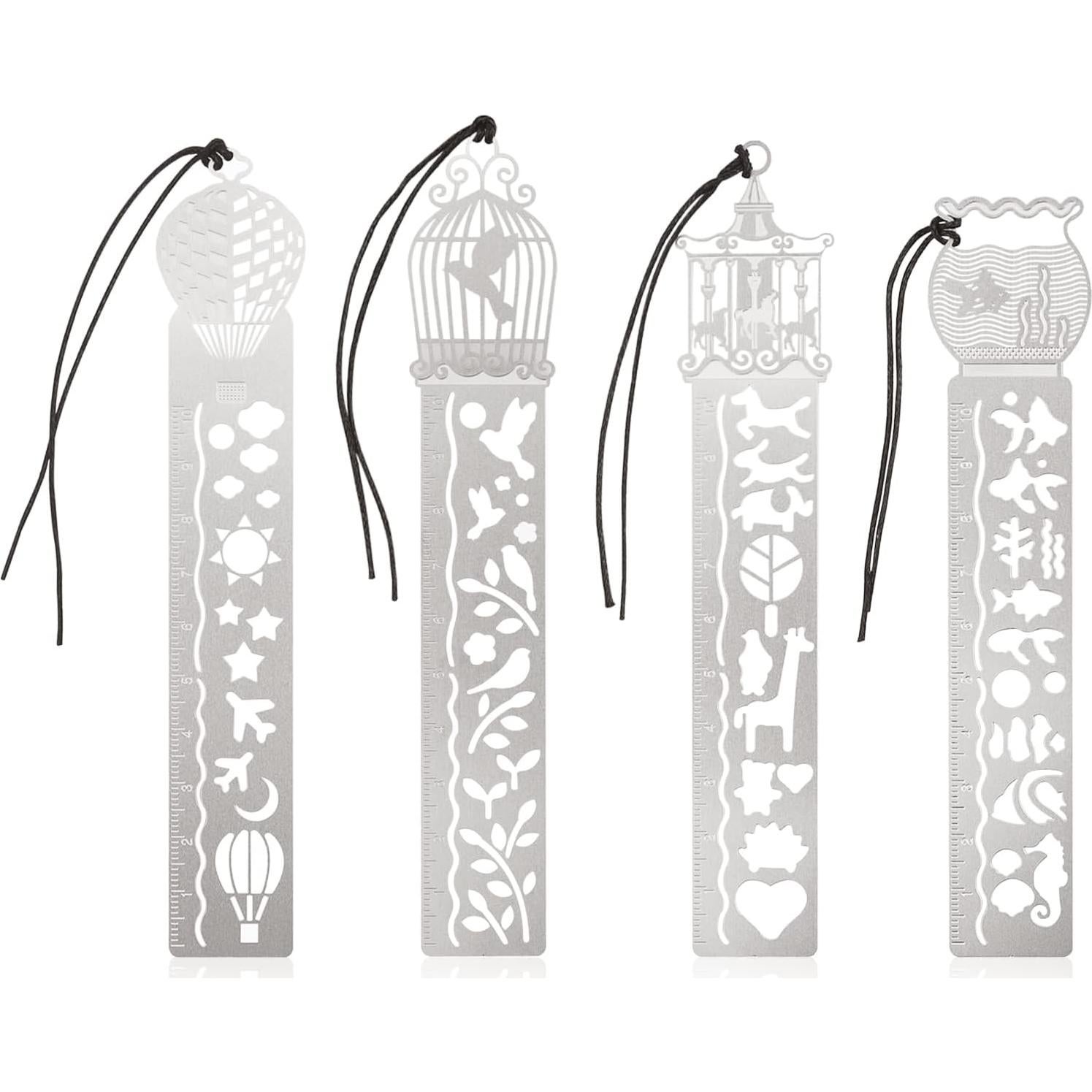 4 Piezas Marcador de Plantilla de Acero Inoxidable Ruksifg 14x2.5cm