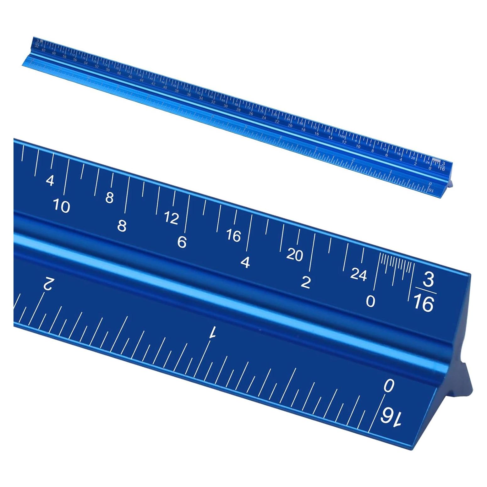 Regla Triangular de Aluminio 30.48 cm DSUWAZU Azul