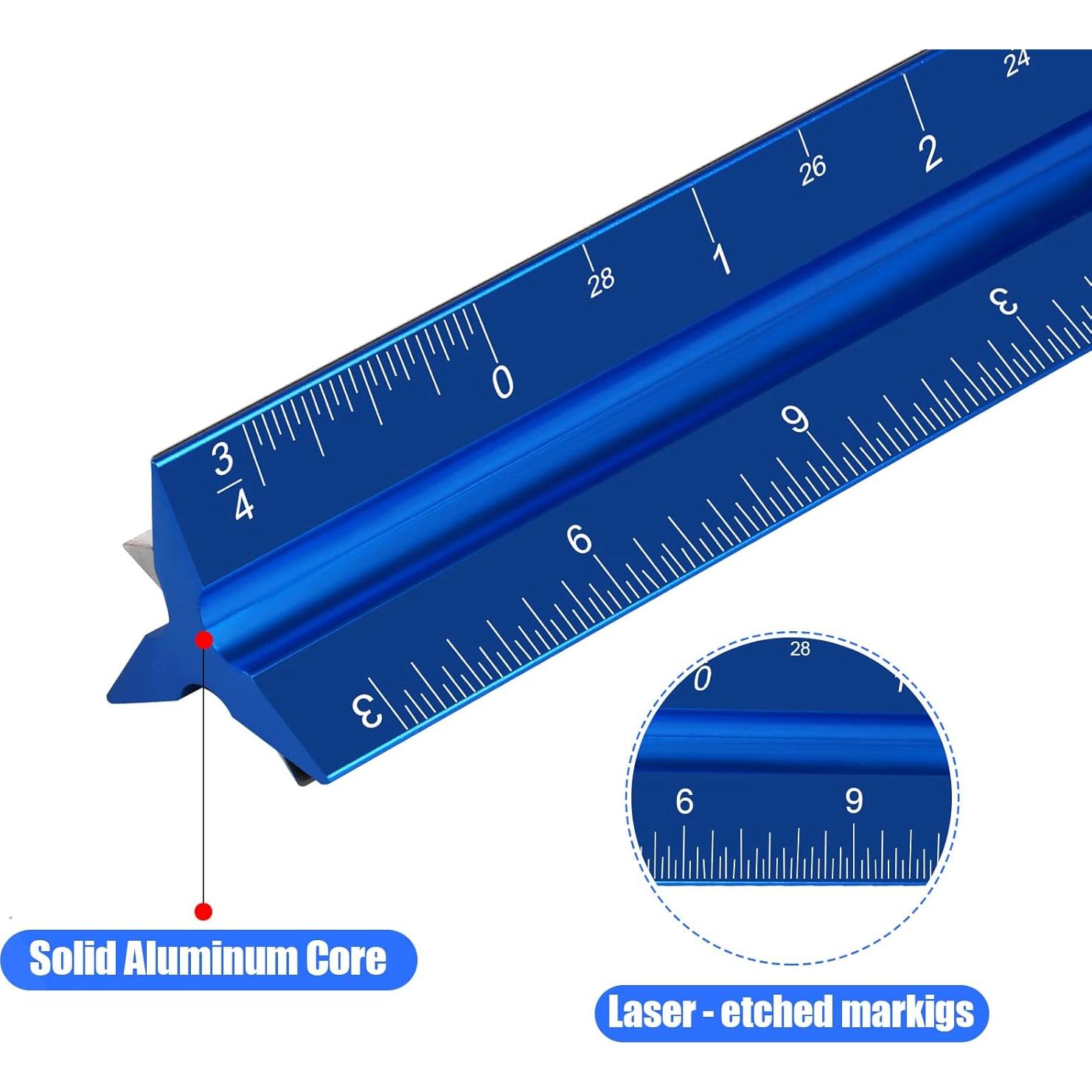 Regla Triangular de Aluminio 30.48 cm DSUWAZU Azul
