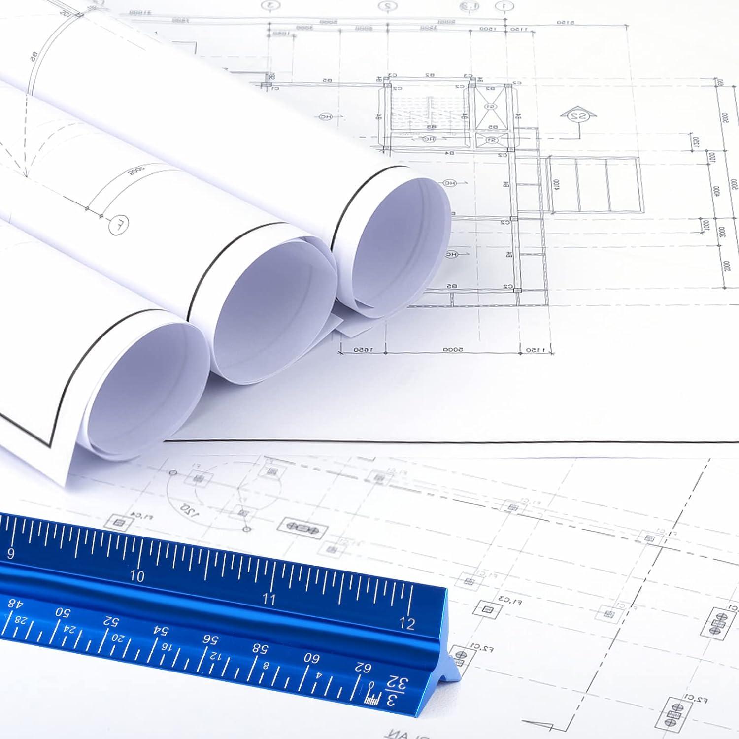 Regla Triangular de Aluminio 30.48 cm DSUWAZU Azul