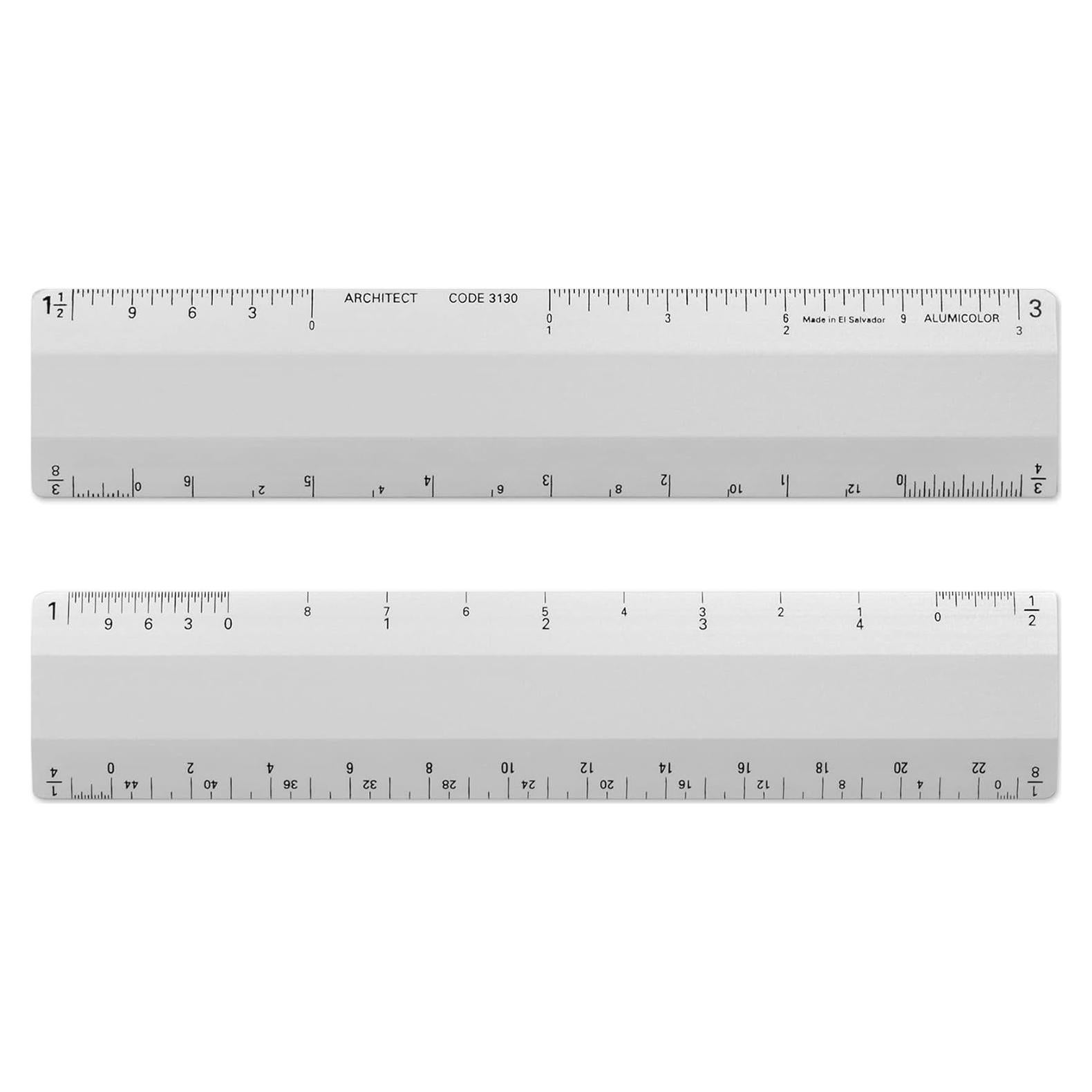 Escala de Regla Arquitecto Alumicolor 15.24 cm 4 Biseles Plata