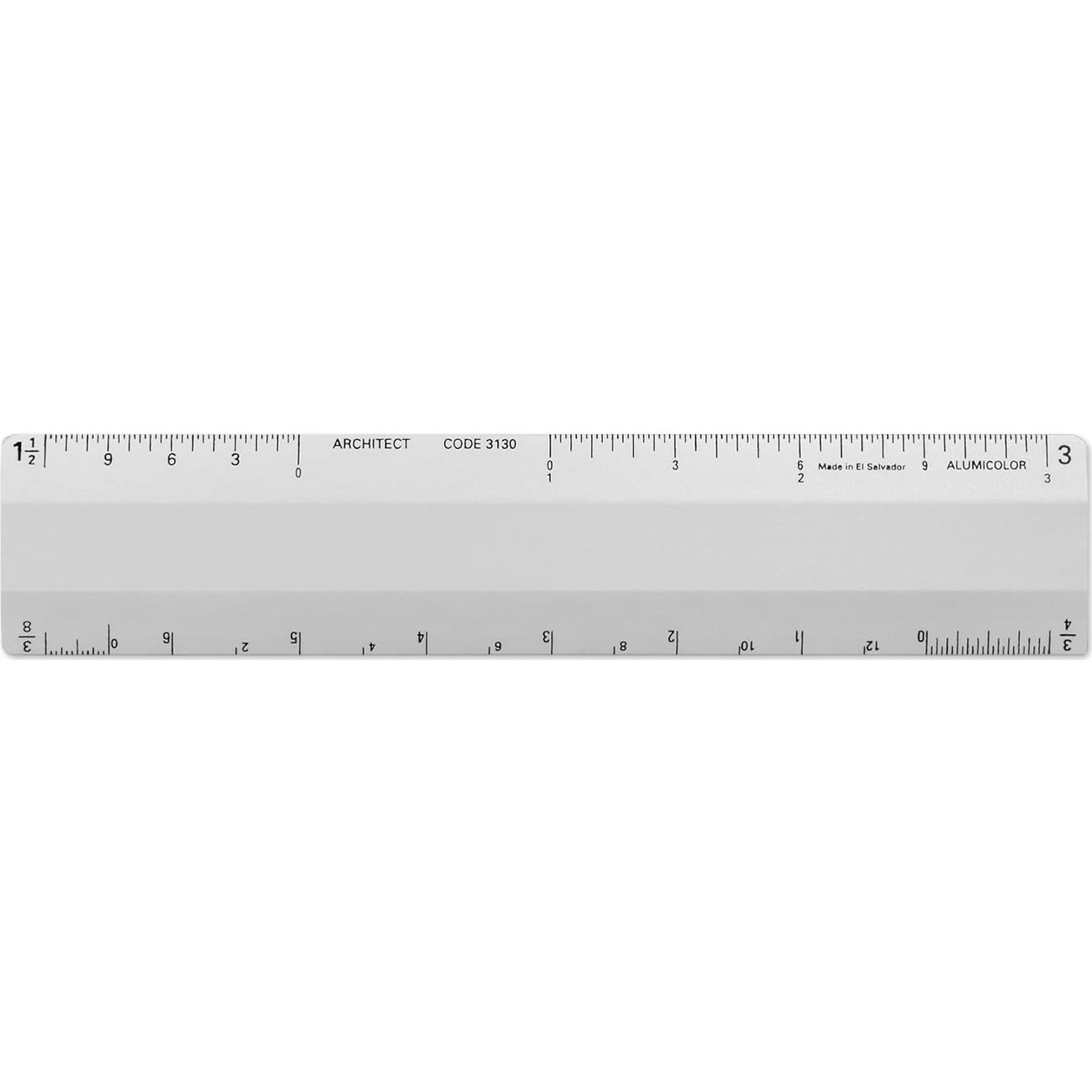 Escala de Regla Arquitecto Alumicolor 15.24 cm 4 Biseles Plata
