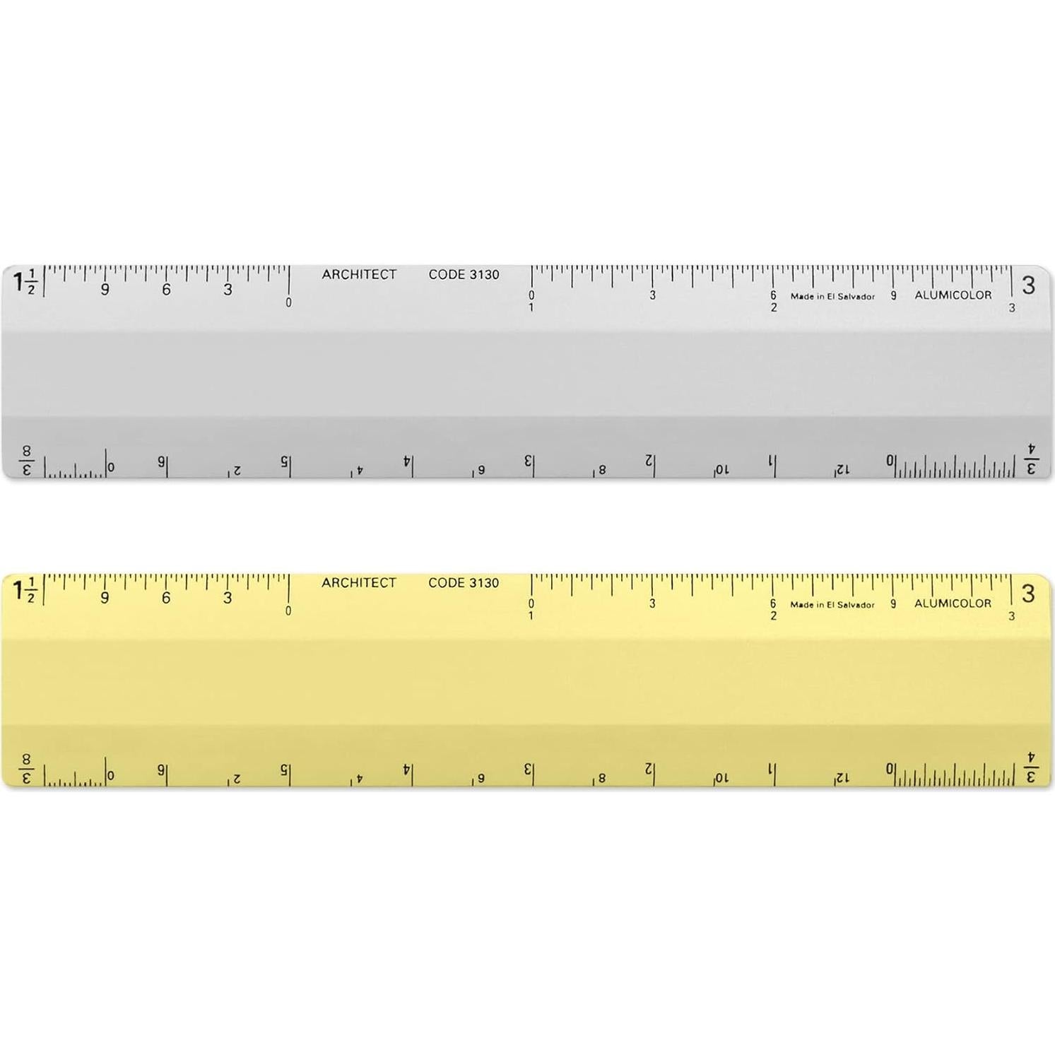 Escala de Regla Arquitecto Alumicolor 15.24 cm 4 Biseles Plata