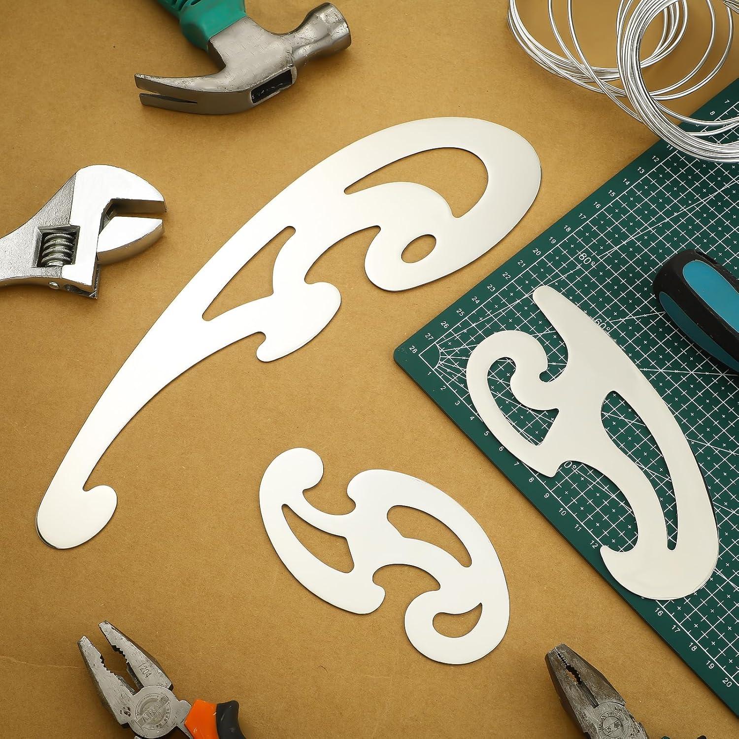 Reglas Francesas de Acero Inoxidable Fulmoon - 3 Pcs para Dibujo