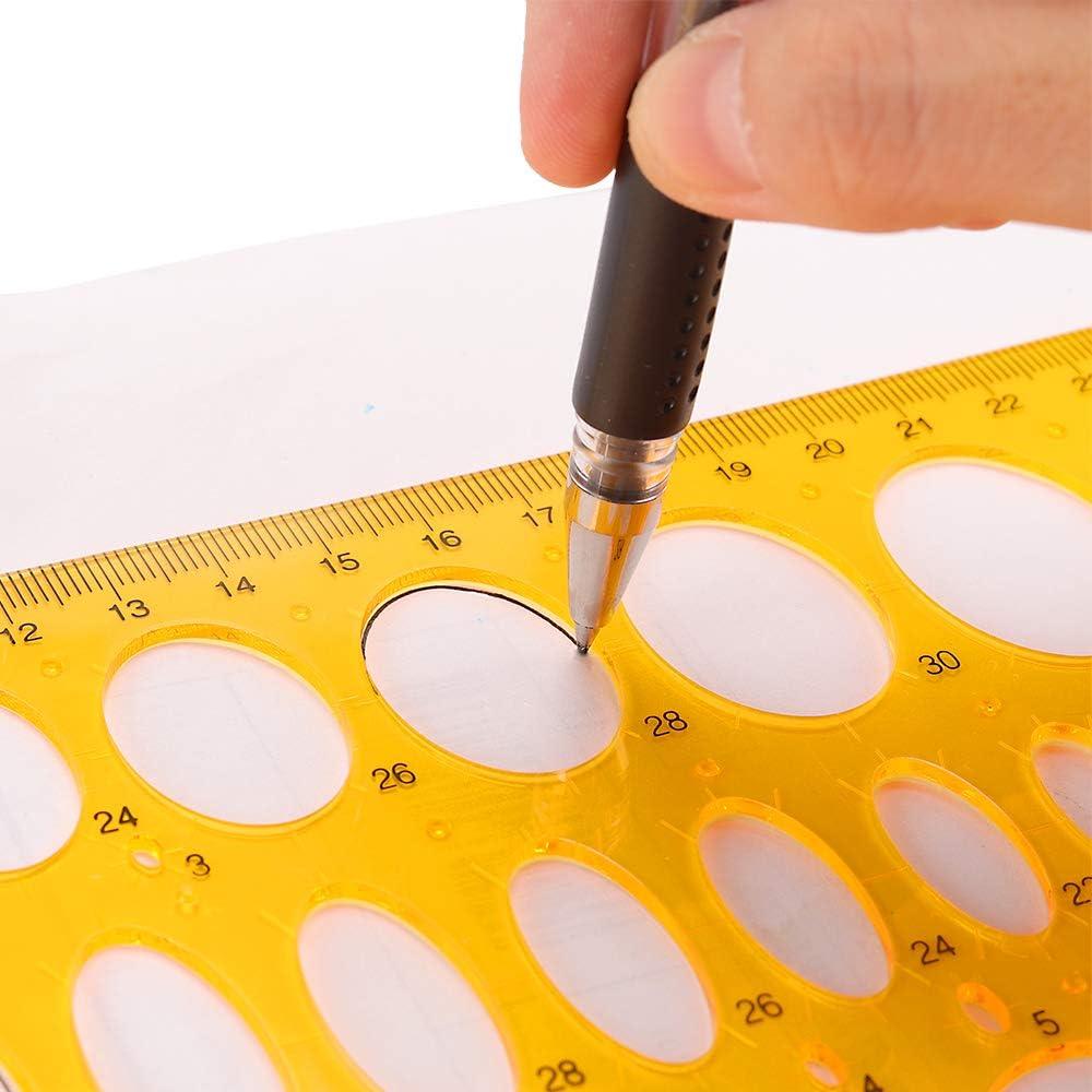 Plantilla de Regla Geométrica Rocutus 2 Piezas Plástico Amarillo