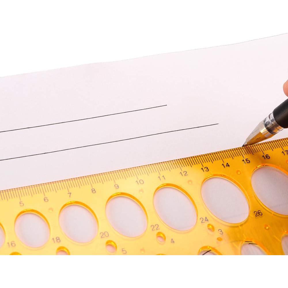 Plantilla de Regla Geométrica Rocutus 2 Piezas Plástico Amarillo