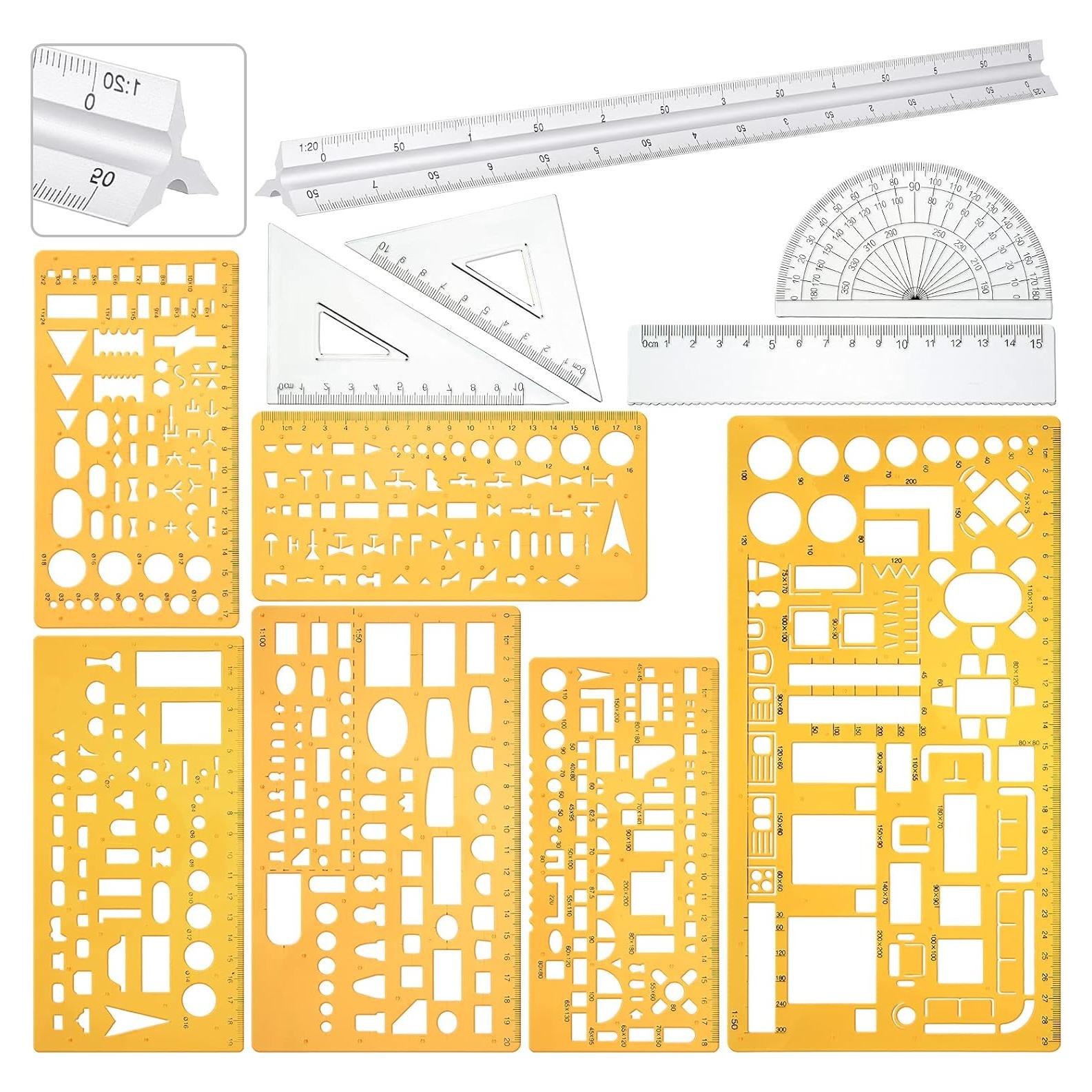 Kit de Plantillas Geométricas Zonon 10 Pcs 30.48 cm