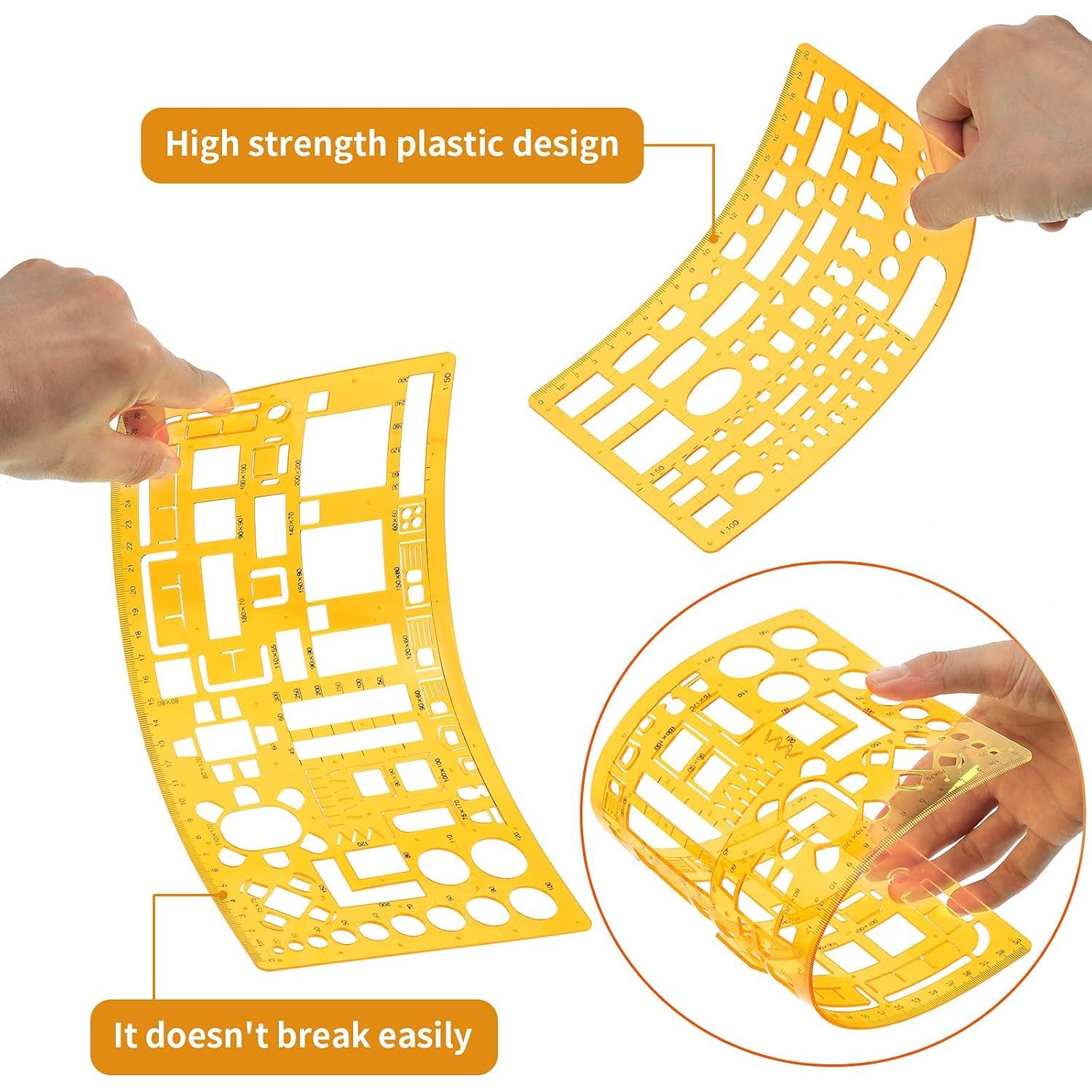 Kit de Plantillas Geométricas Zonon 10 Pcs 30.48 cm