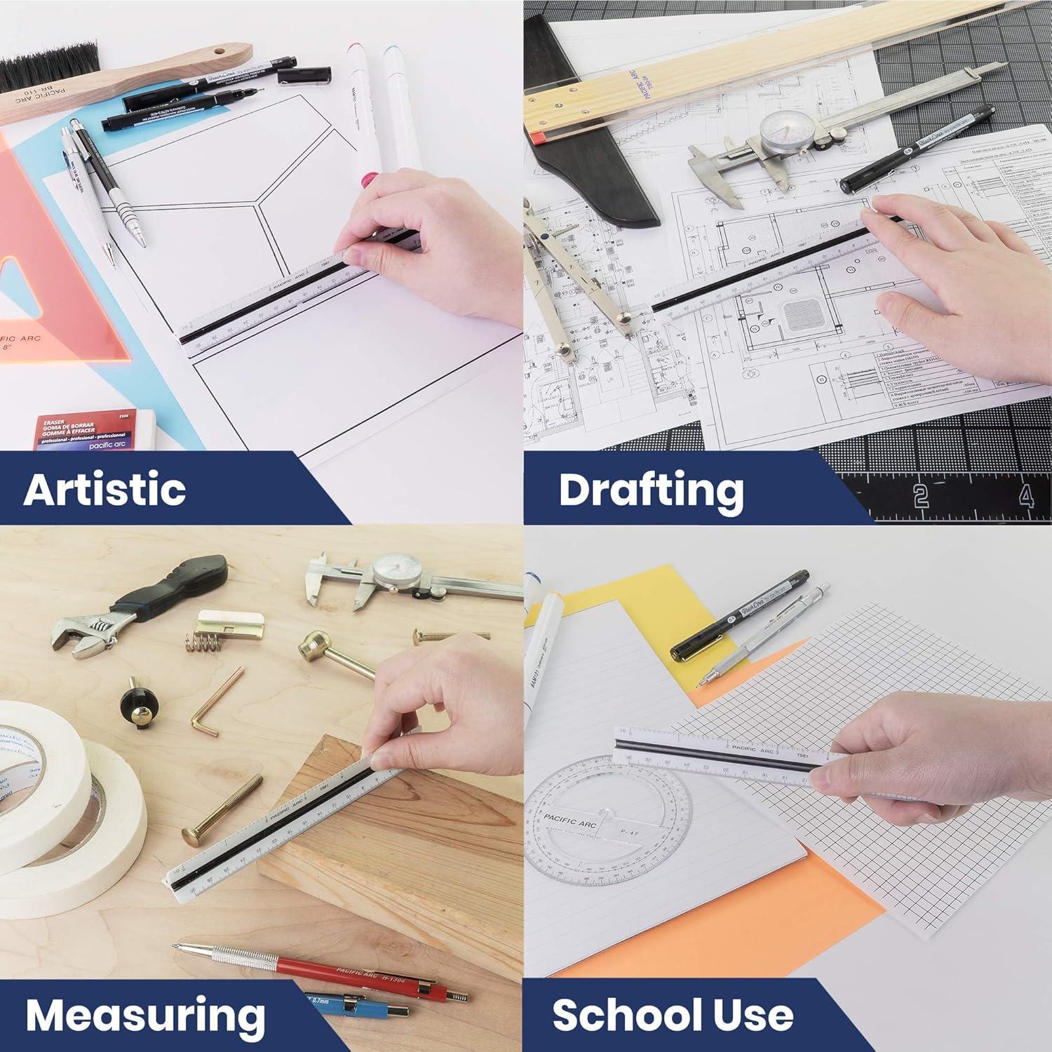 Regla de Escala Triangular Pacific Arc 15.24 cm para Dibujo