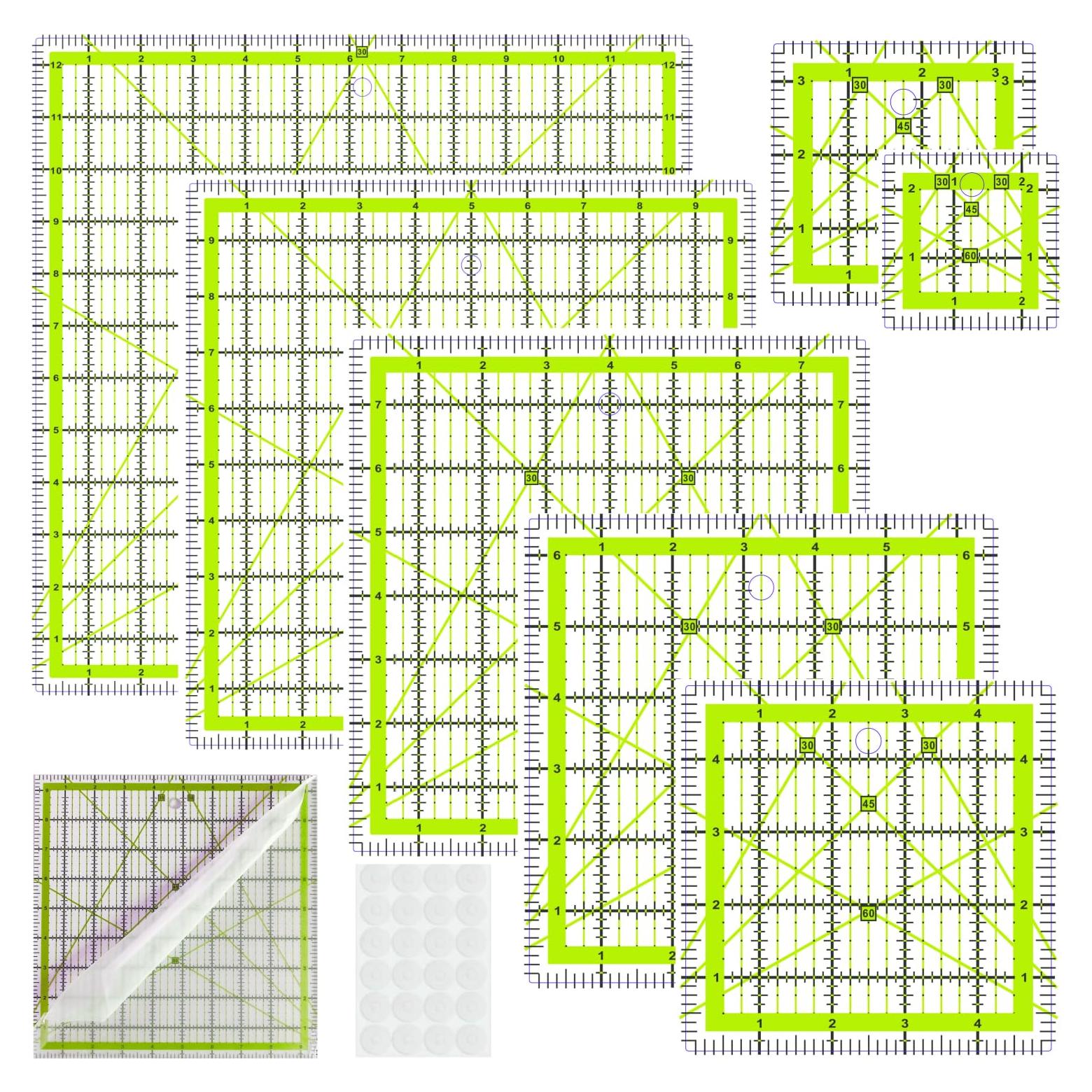 Juego de Reglas de Acolchado Acrílicas BUZHIFF 7 Piezas