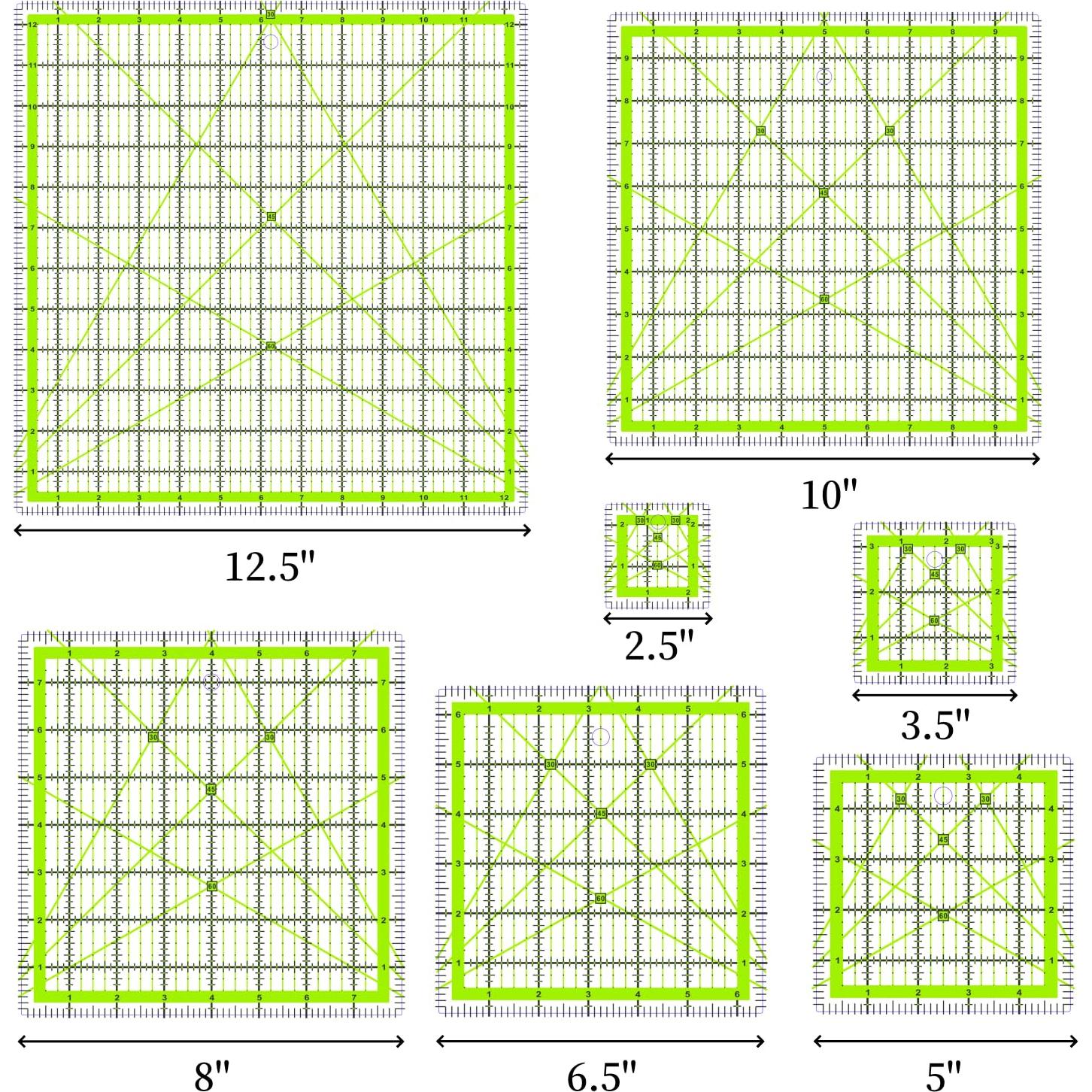 Juego de Reglas de Acolchado Acrílicas BUZHIFF 7 Piezas