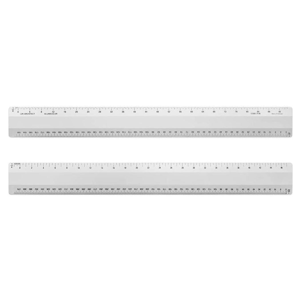 Regla de arquitecto Alumicolor 30 cm con 4 biseles y calibraciones