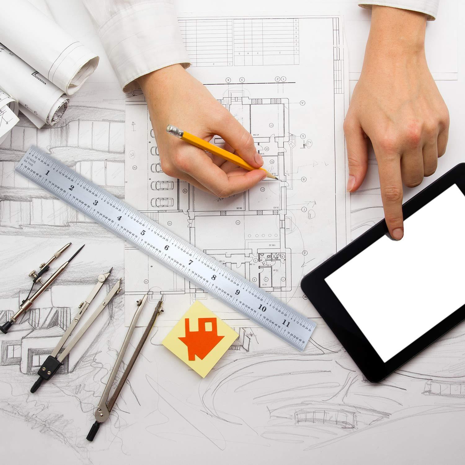 Paquete de 2 Reglas de Acero Inoxidable eBoot 31cm