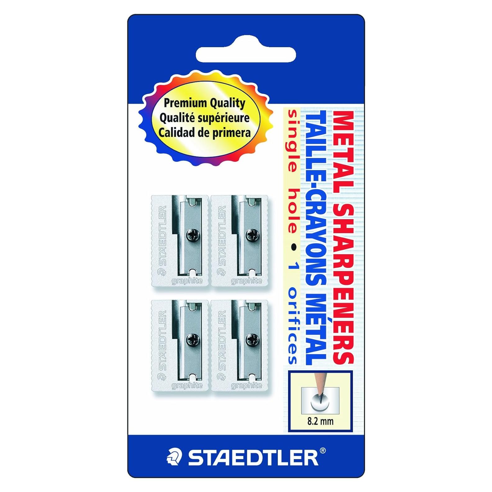 Sacapuntas de Mano Staedtler 4 Piezas Metal Plata 23°