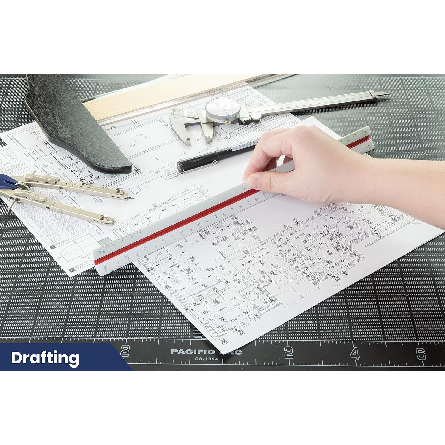 Regla Triangular 30 cm Pacific Arc con Escalas Métricas