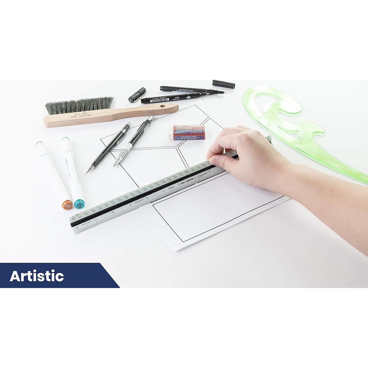 Regla Triangular 30 cm Pacific Arc con Escalas Métricas