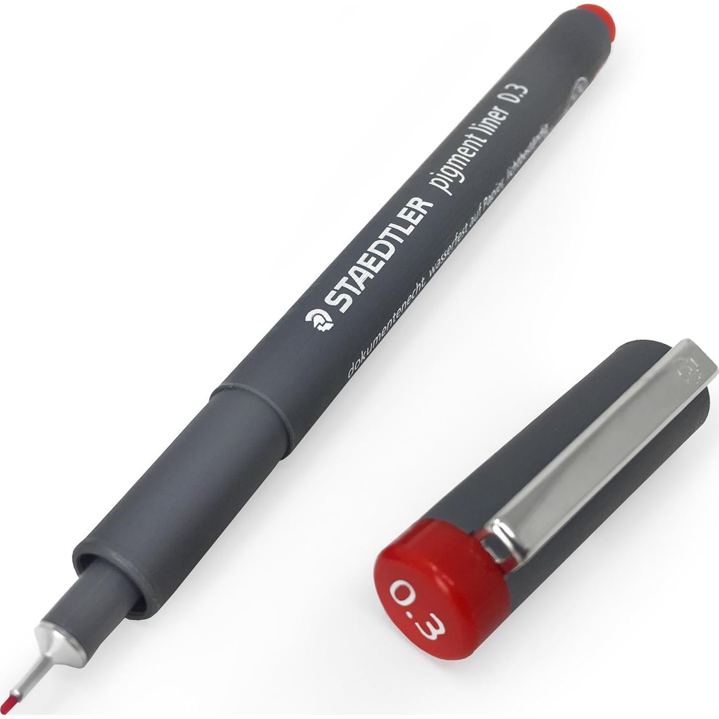 Marcadores Staedtler 308 Pigment Liner 0.5mm Rojo - 3 Unidades