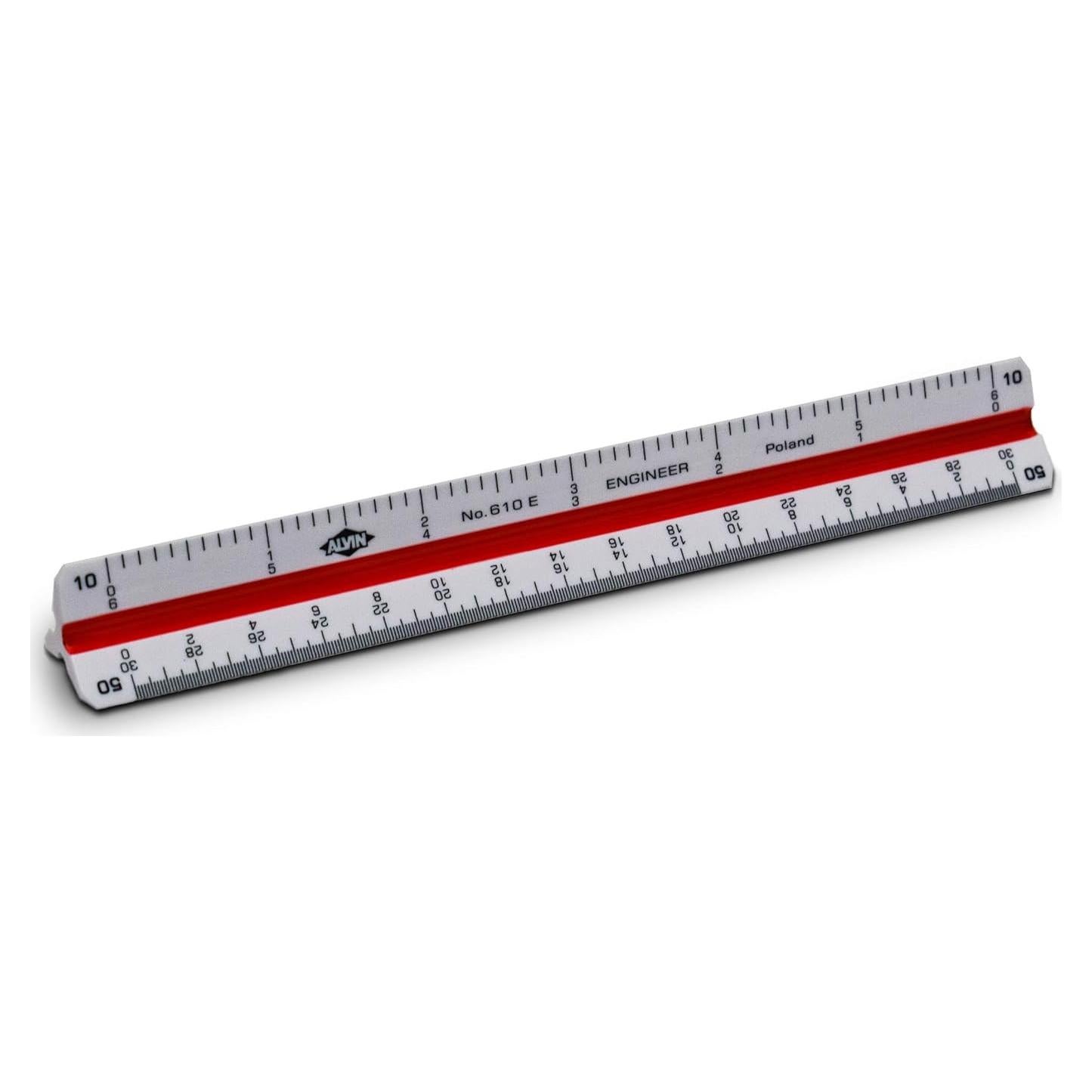 Regla Triangular Métrica ALVIN 610E 15.24 cm para Ingenieros