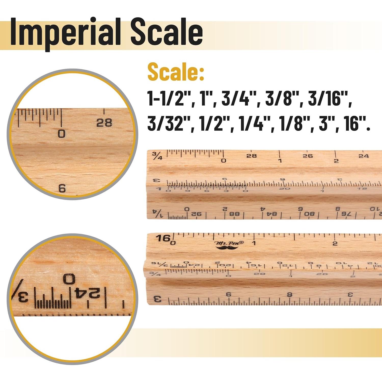 Regla de Escala Arquitectónica Mr. Pen 30.48 cm - Paquete de 2