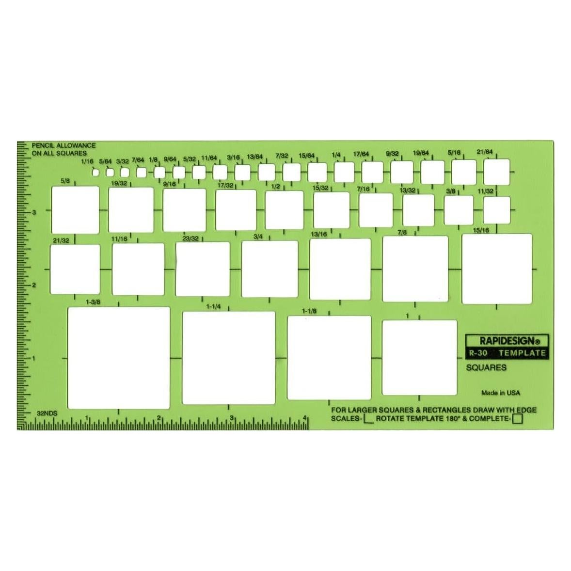 Plantilla de cuadrados Rapidesign R30 - Dibujo técnico