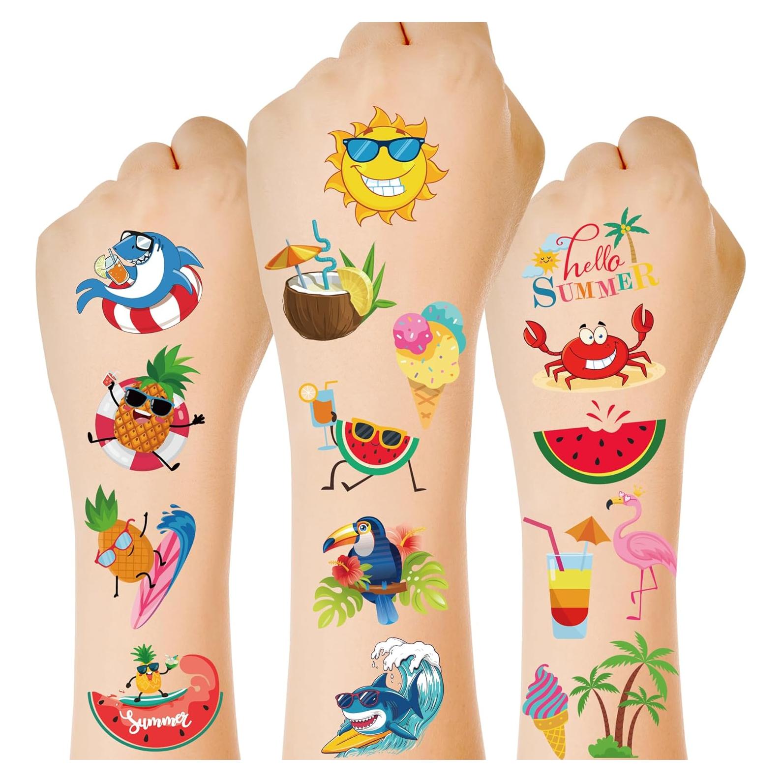 Tatuajes Temporales de Verano Huskein 150 Pcs 6 Hojas