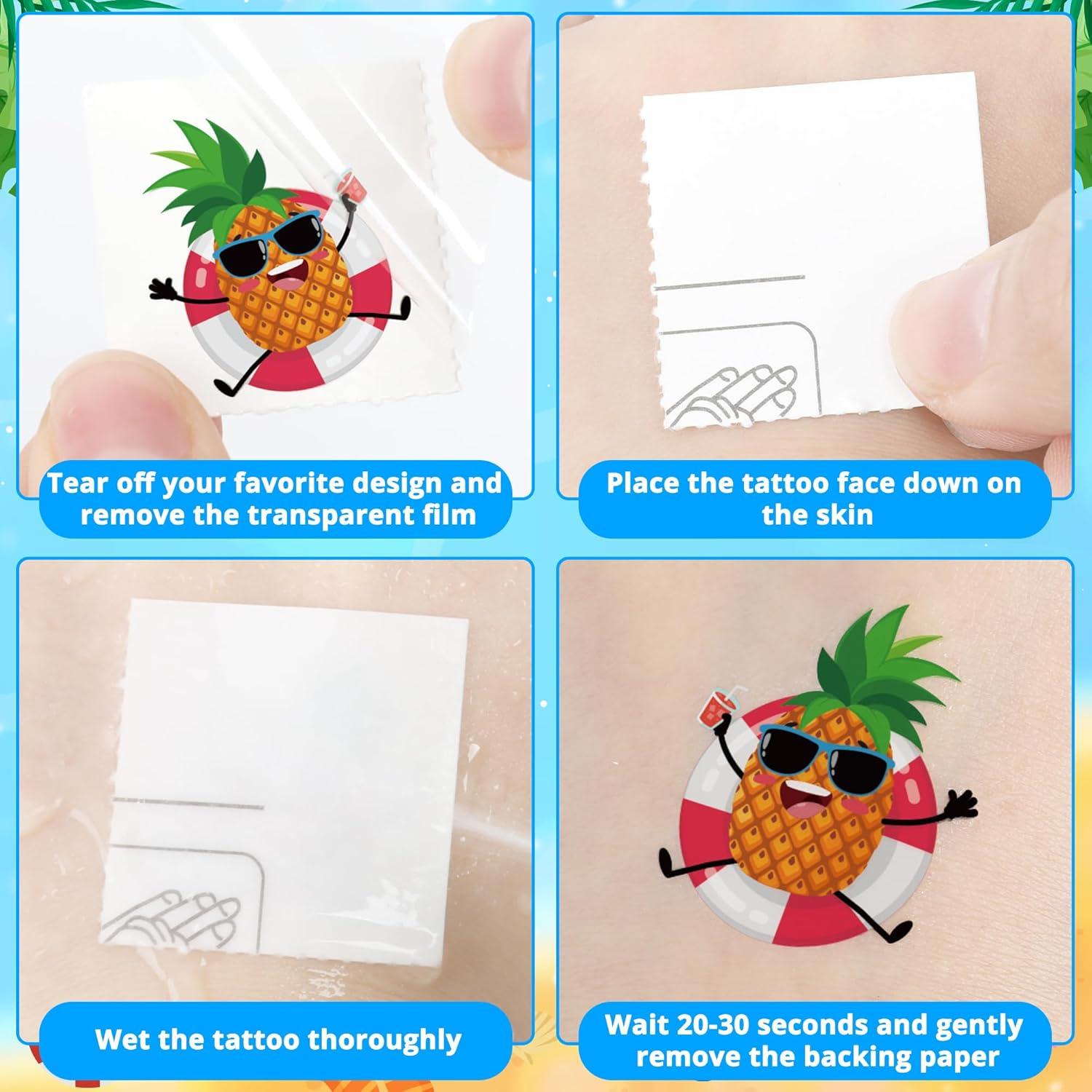 Tatuajes Temporales de Verano Huskein 150 Pcs 6 Hojas