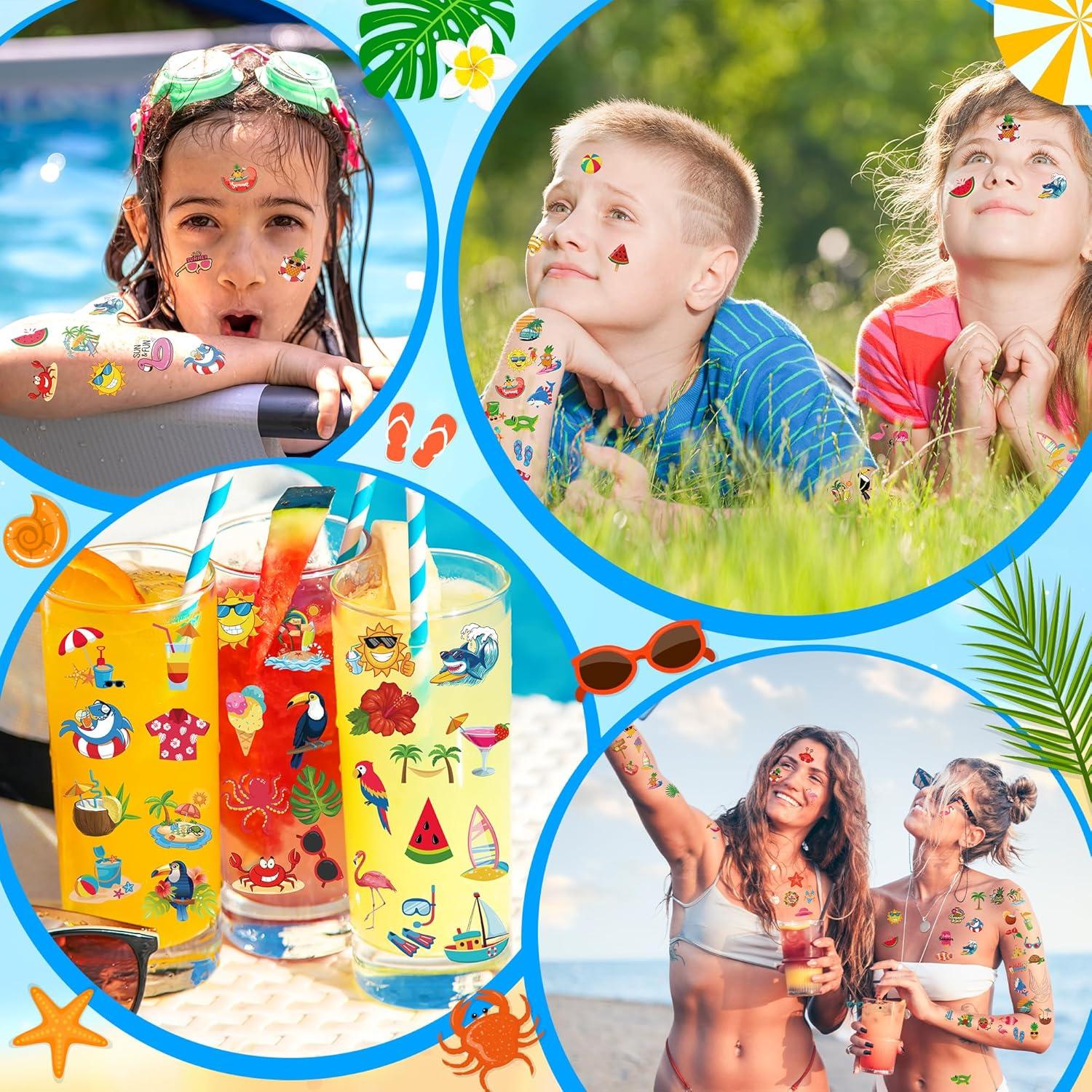 Tatuajes Temporales de Verano Huskein 150 Pcs 6 Hojas