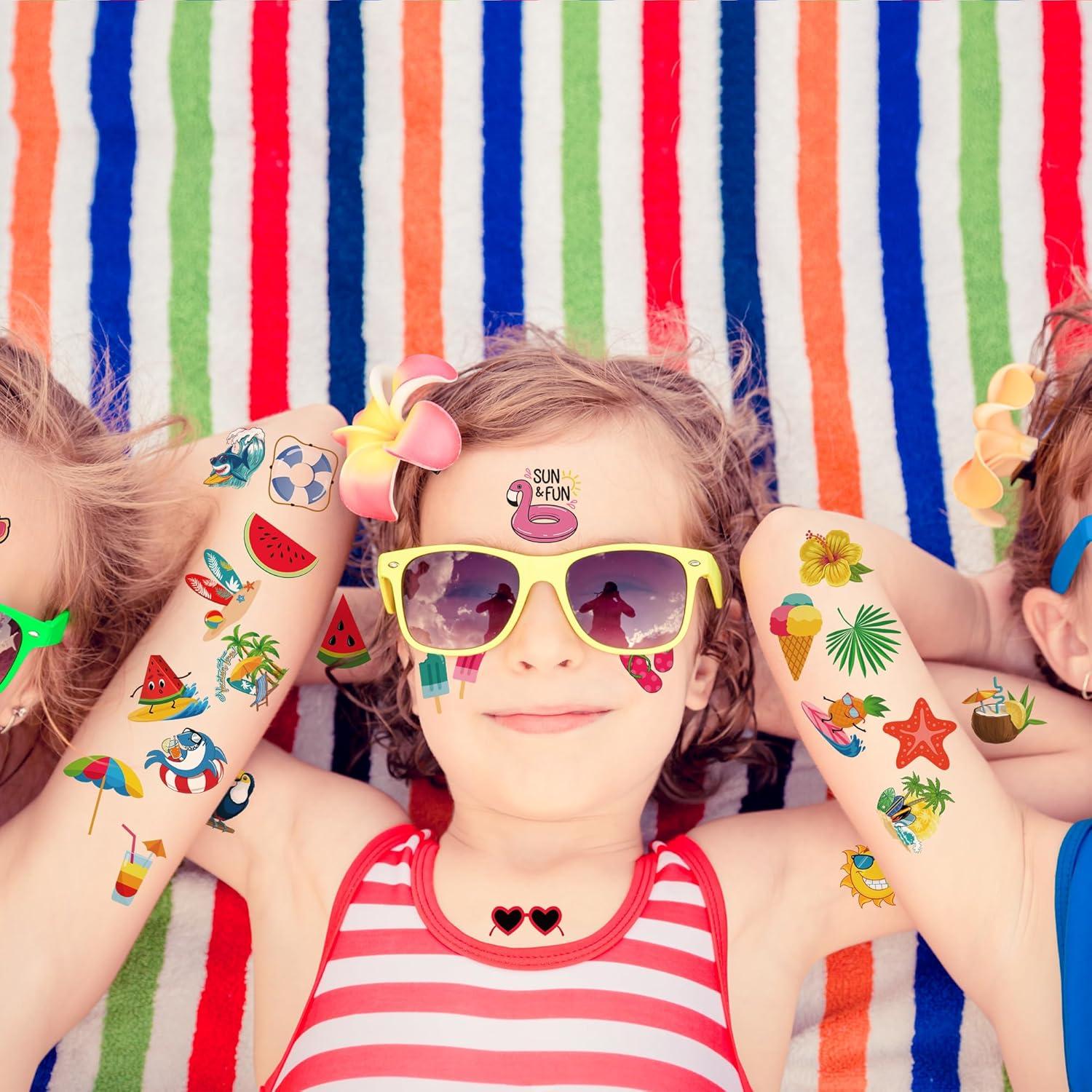 Tatuajes Temporales de Verano Huskein 150 Pcs 6 Hojas