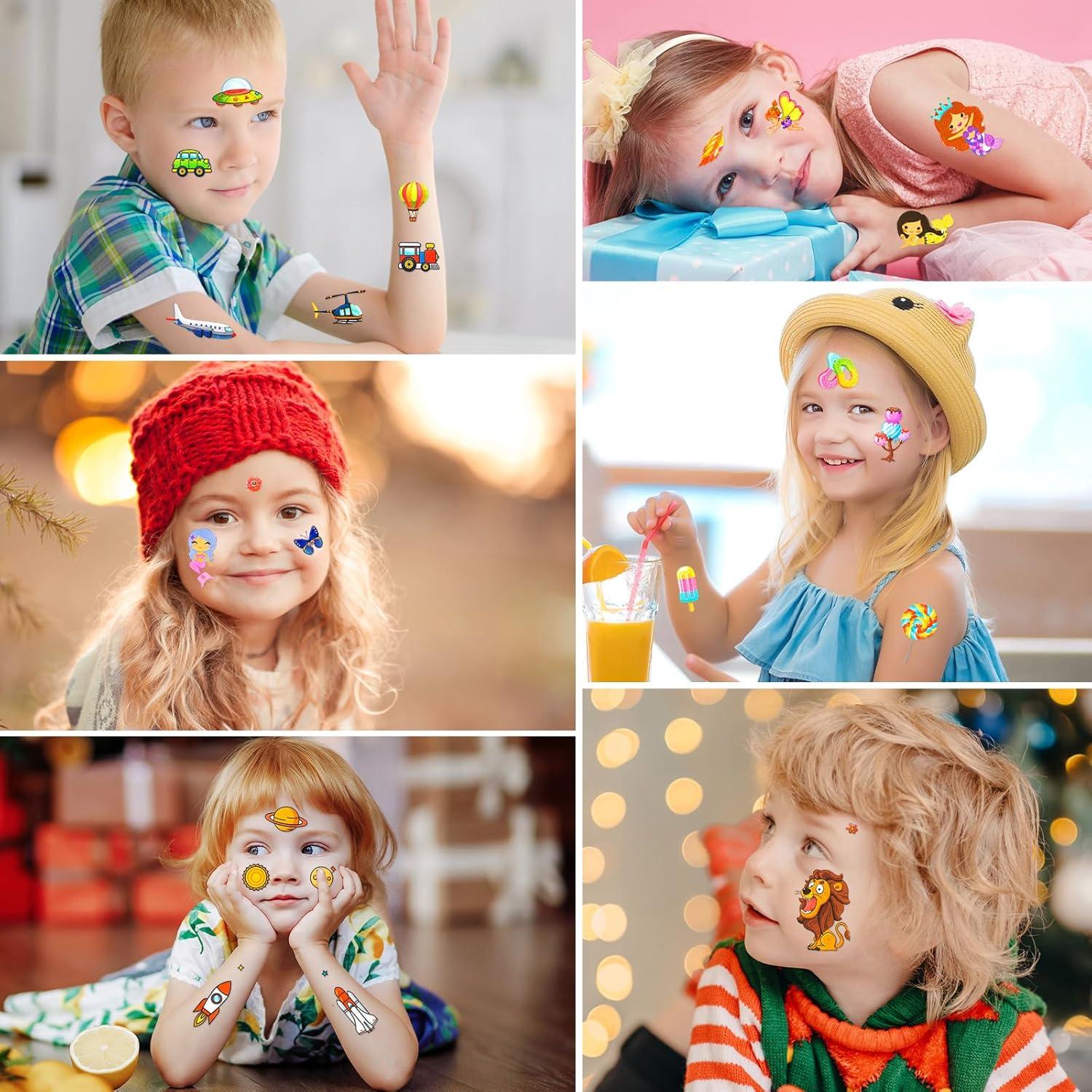 Set de 300+ Tatuajes Temporales para Niños Habett - Animales, Espacio, Dinosaurios