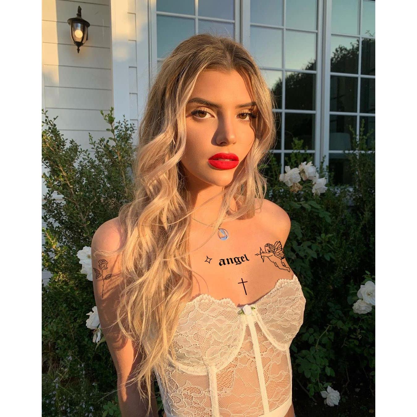 22 Hojas Tatuajes Temporales Realistas JINYOUS Serpiente Floral