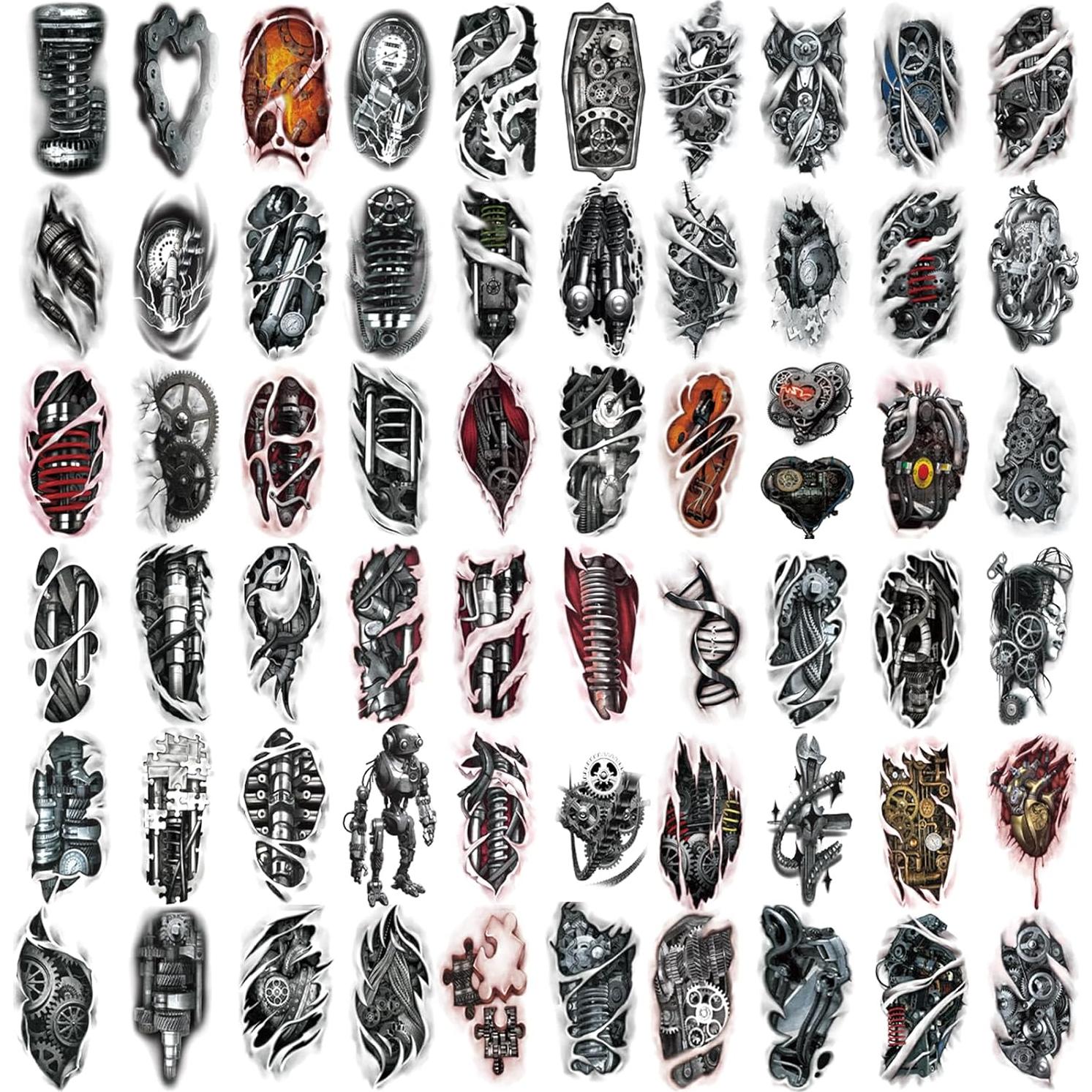 Tatuajes Temporales Yazhiji 77 Hojas Impermeables Realistas