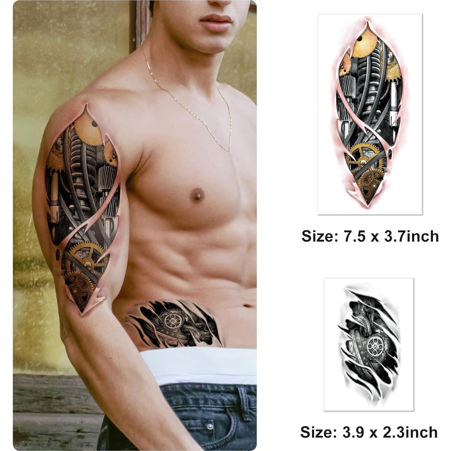 Tatuajes Temporales Yazhiji 77 Hojas Impermeables Realistas