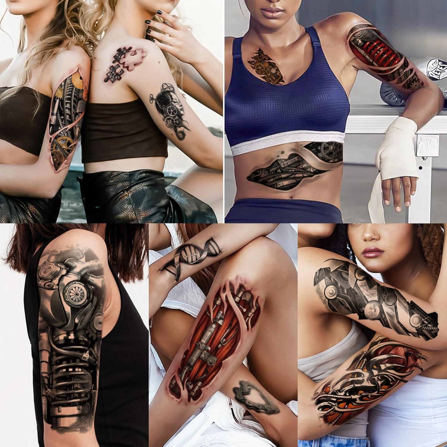 Tatuajes Temporales Yazhiji 77 Hojas Impermeables Realistas