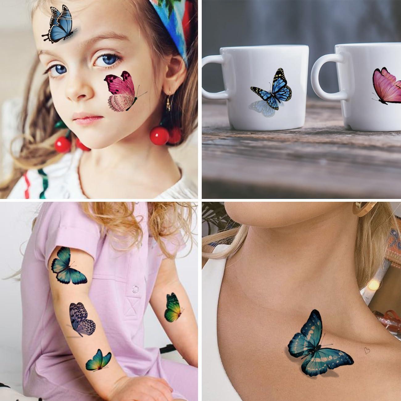 148 Tatuajes Temporales de Mariposa CHARLENT para Niños