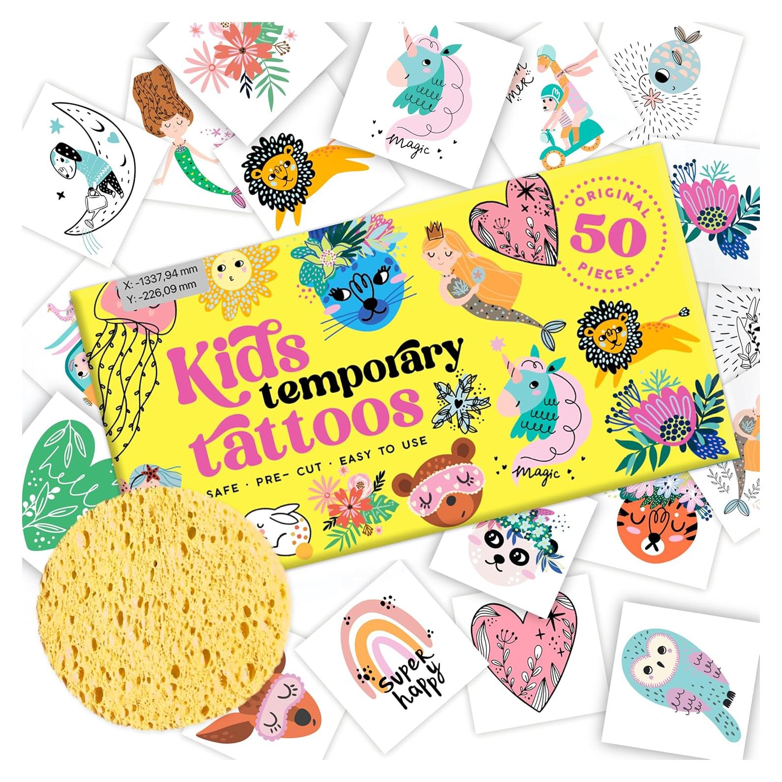 Tatuajes Temporales Hipoalergénicos Bonbaloo 50 Pcs Cuento de Hadas
